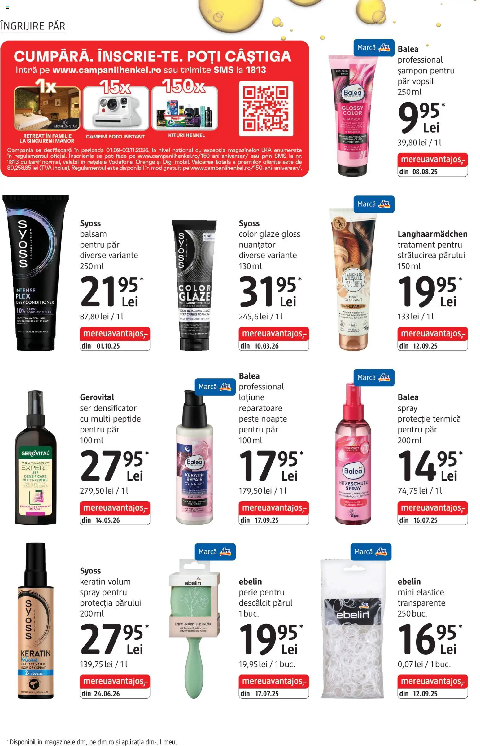 Noul catalog DM drogeriemarkt – valabil de la 01.10.2026 | Pagină: 14 | Produse: Syoss, Perie, Pește, Protecție termică pentru păr