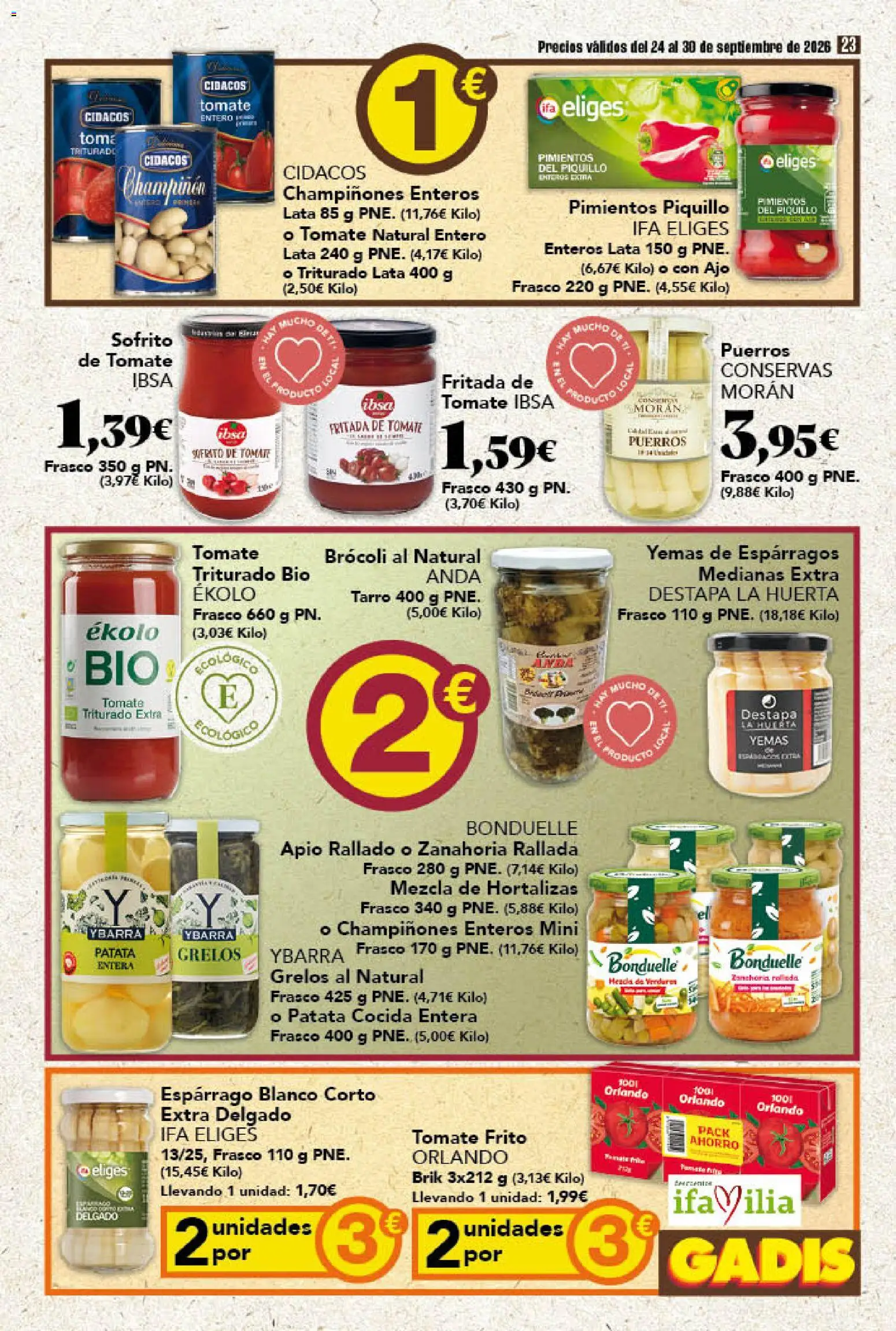 Gadis folleto │ válido desde el 24/09/2026 | Página: 23 | Productos: Apio, Conservas, Tomate, Brócoli