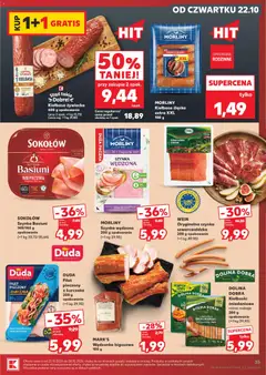 Pogląd oferty "MORLINY Kiełbasa śląska extra XXL, MORLINY Kiełbasa śląska extra XXL 100 g" - ważna od 22.10.2026 | Strona: 35 | Produkty: Kiełbaski, Szynka, Kiełbasa śląska, Filet