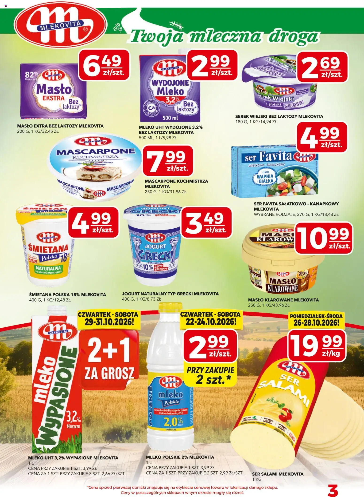 Top Market gazetka od 22.10.2026 | Strona: 3 | Produkty: Masło klarowane, Ser favita, Mascarpone, Masło