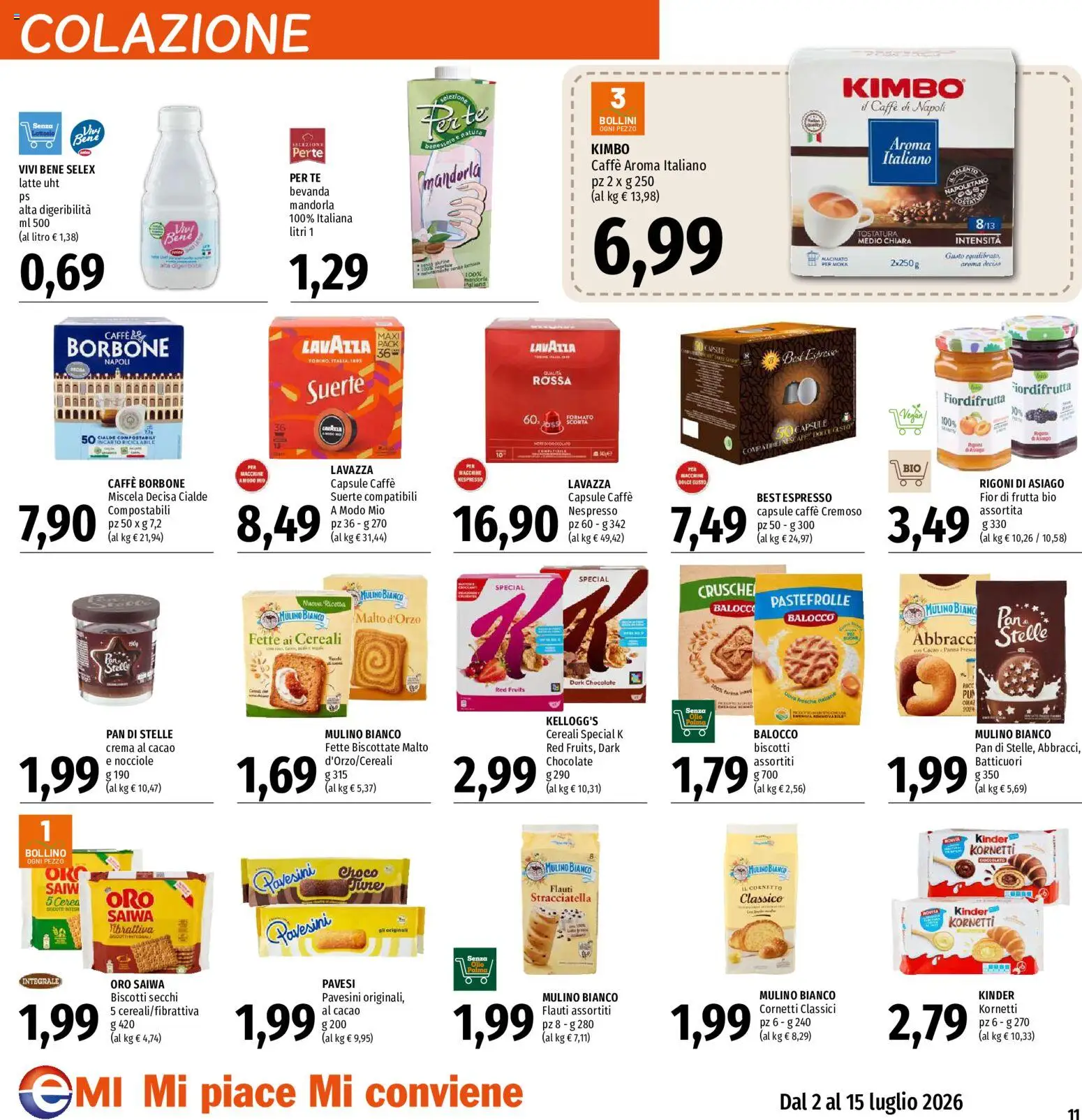 Volantino EMI del 02/07/2026 | Pagina: 11 | Prodotti: Cereali, Frutta, Latte, Cacao