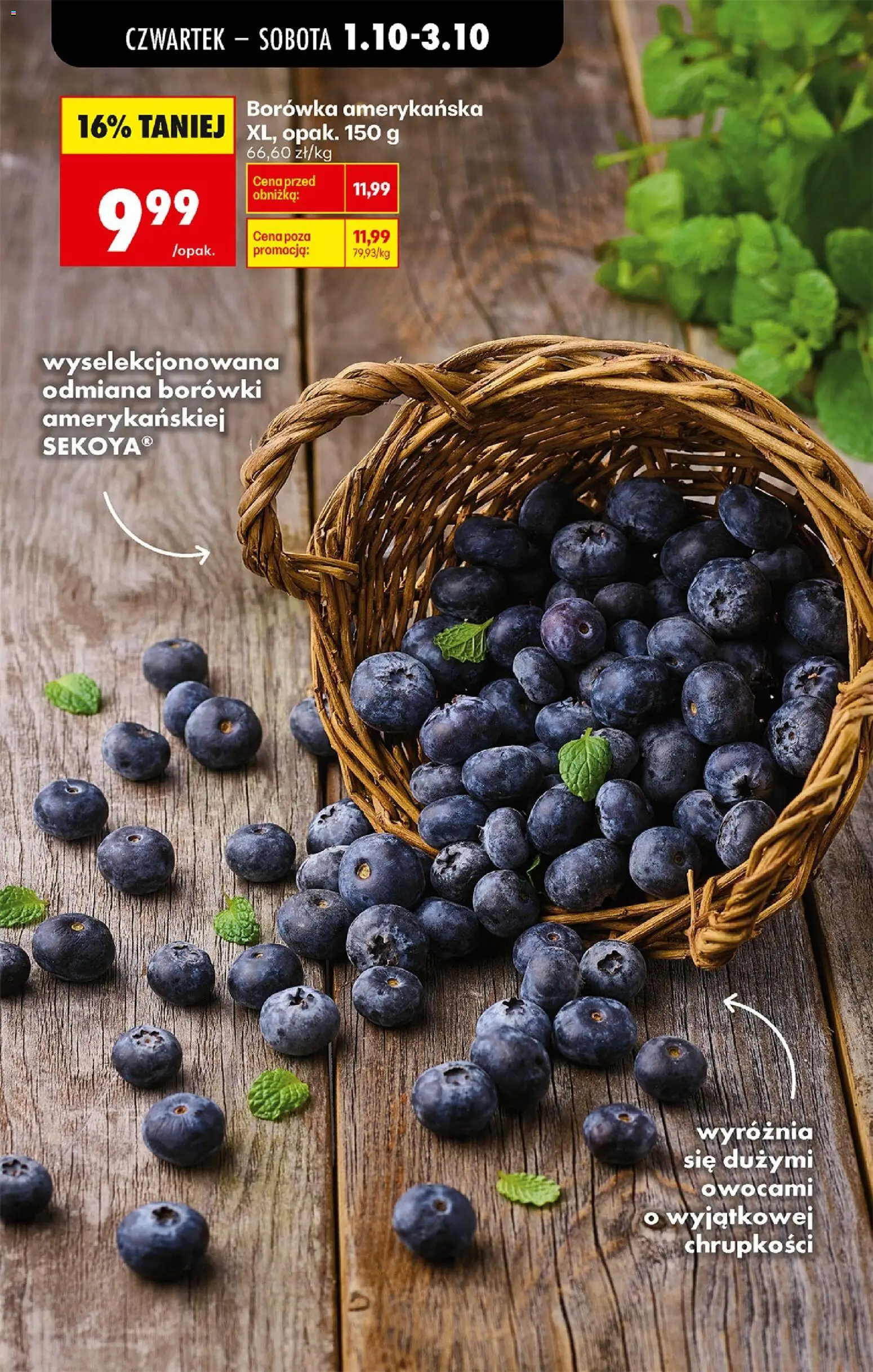 Biedronka gazetka od czwartku od 01.10.2026 | Strona: 26 | Produkty: Borówki, Borówka amerykańska