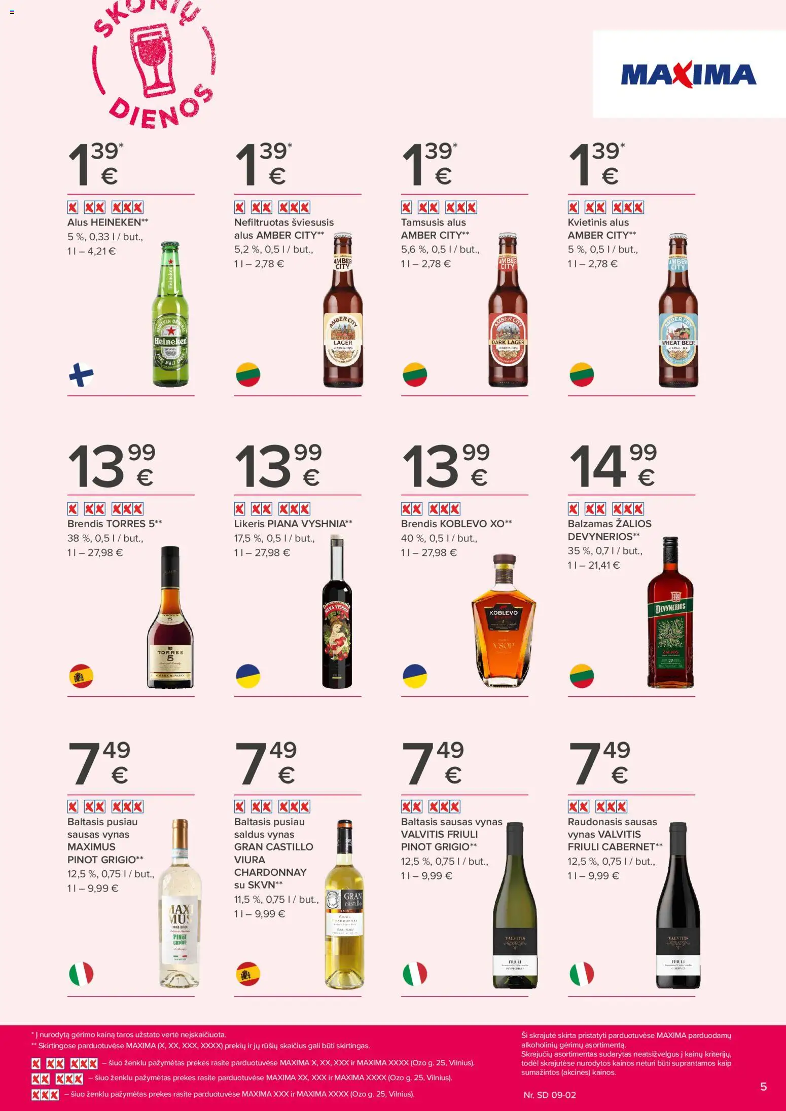MAXIMA akcijos nuo 2026.08.20 | Puslapis: 5 | Prekių: Balzamas, Vynas, Alus