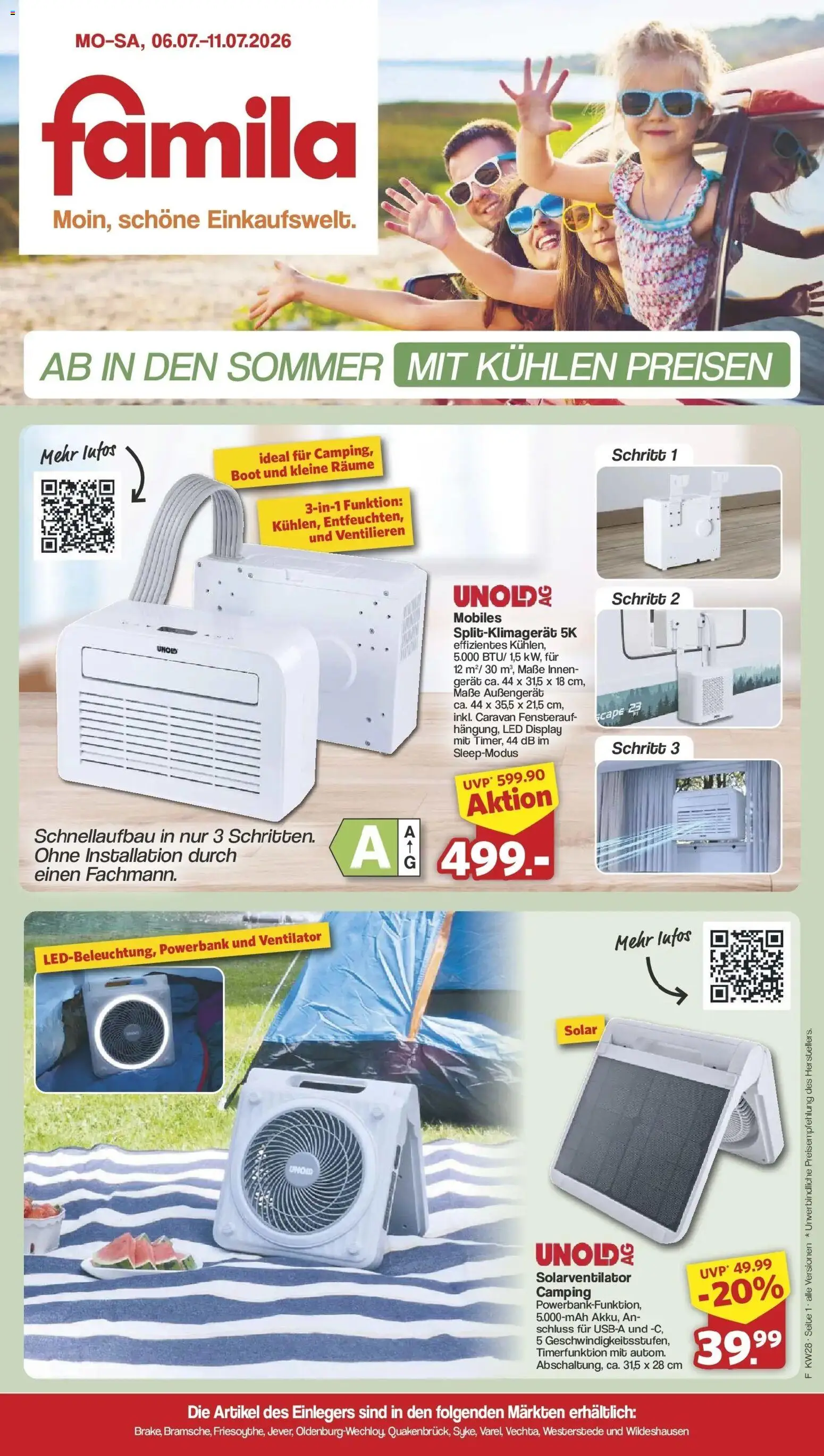 Famila Nordwest Einleger – gültig ab 06.07.2026 | Seite: 1 | Produkte: Ventilator, Powerbank