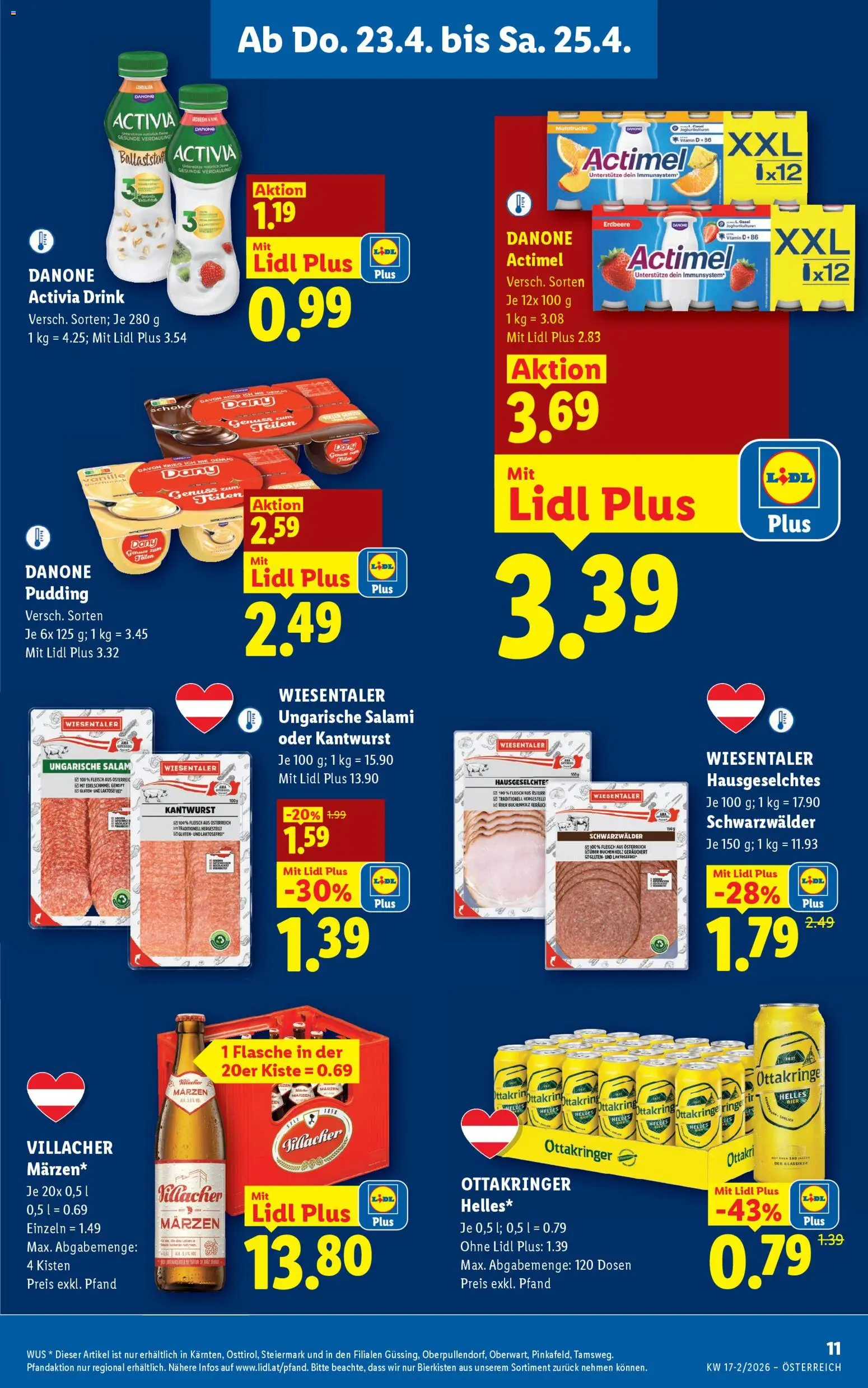 Lidl Flugblatt - Oberpullendorf, Güssing, Oberwart gültig ab 23.04.2026 | Seite: 13 | Produkte: Salami, Bier