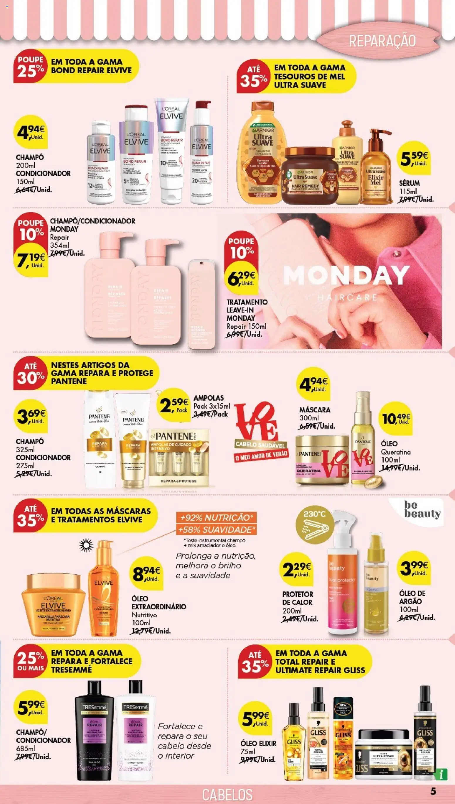 Pingo Doce folheto Especial Beleza │ válido de 21/07/2026 | Página: 5 | Produtos: Shampoo, Condicionador, Sérum, Mel