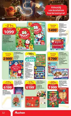 Auchan Karácsonyi ajánlataink Kecskemét - amely érvényes a következő dátumtól: 2026.10.22. | Oldal: 32 | Termékek: Nyúl, Játékok, Karácsonyfa, Társasjáték