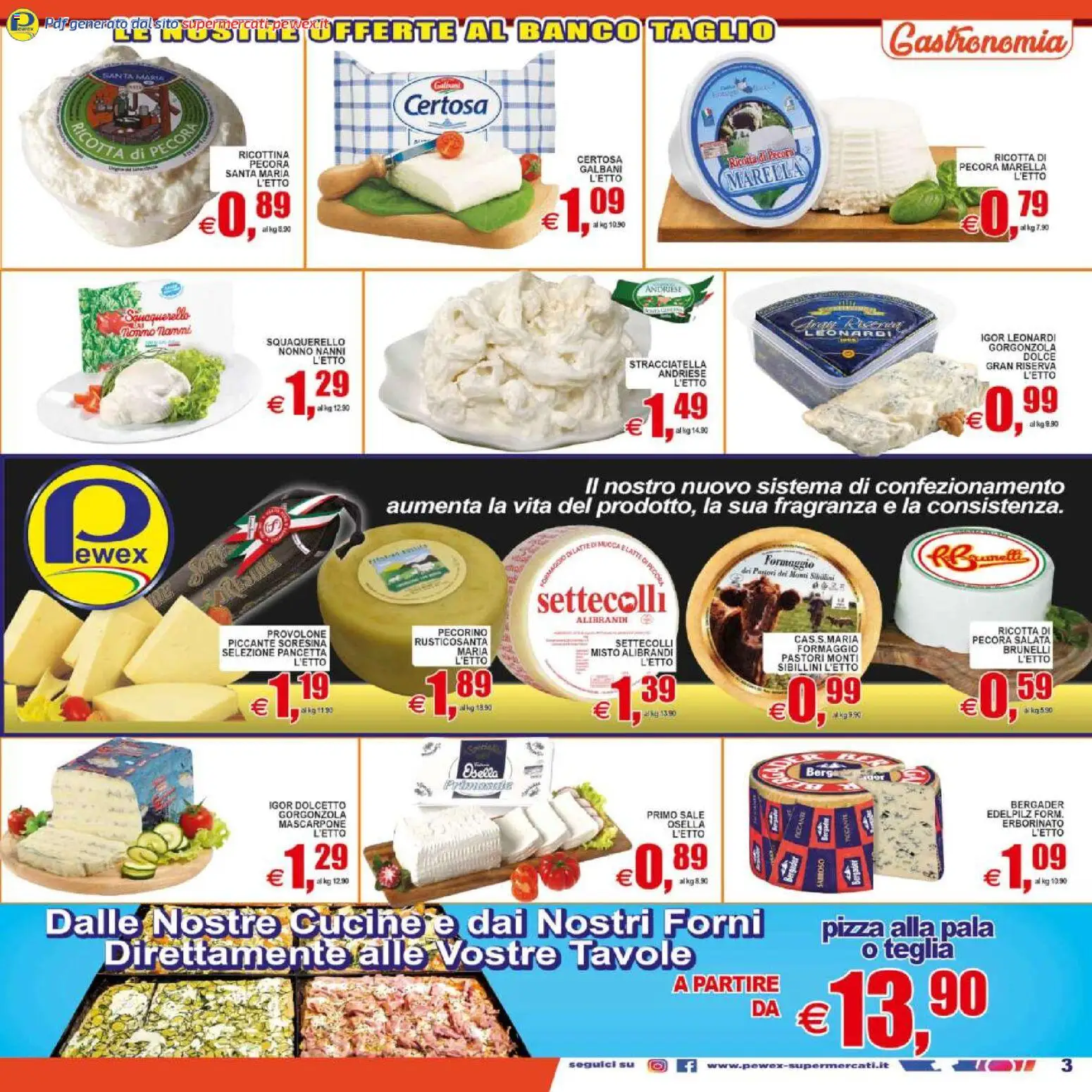 Volantino Pewex del 08.05.2026 | Pagina: 3 | Prodotti: Pizza, Formaggio, Gorgonzola, Pecorino