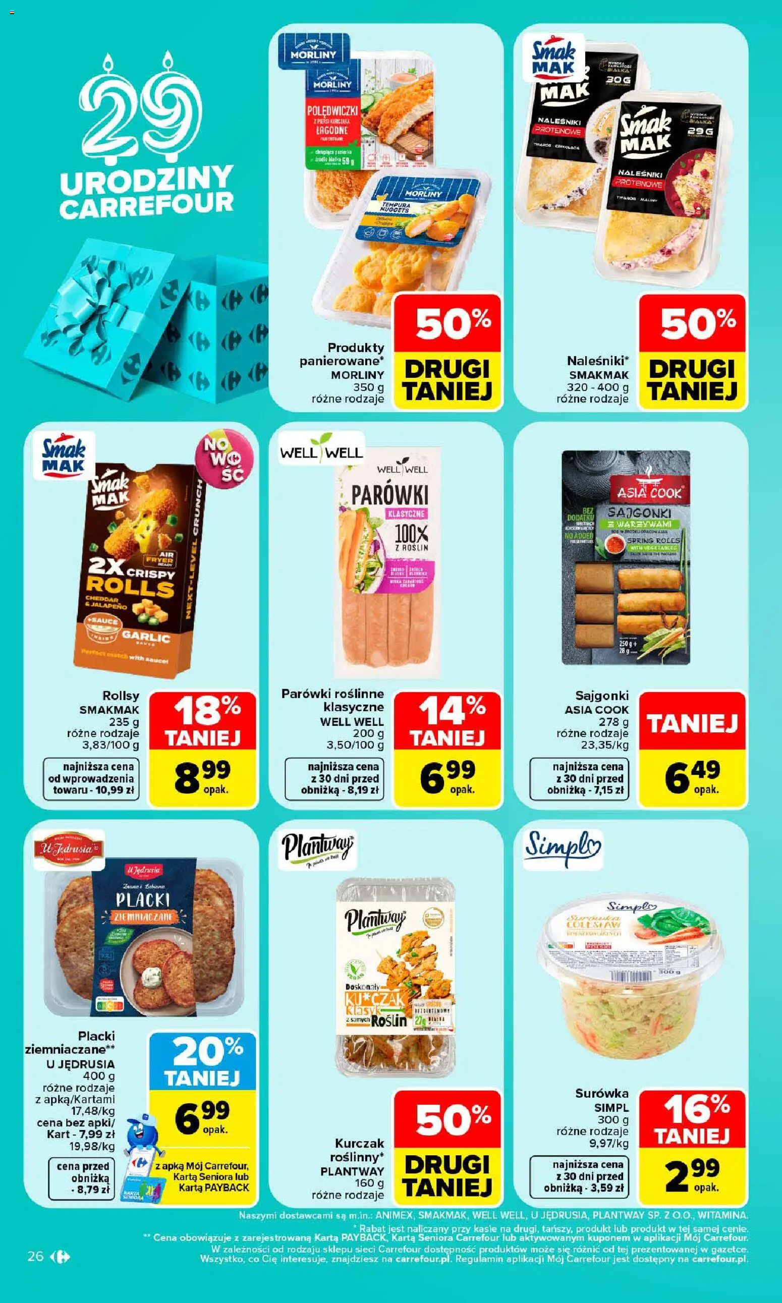 Carrefour gazetka od 19.10.2026 | Strona: 26 | Produkty: Karta, Colesław, Twaróg, Sos
