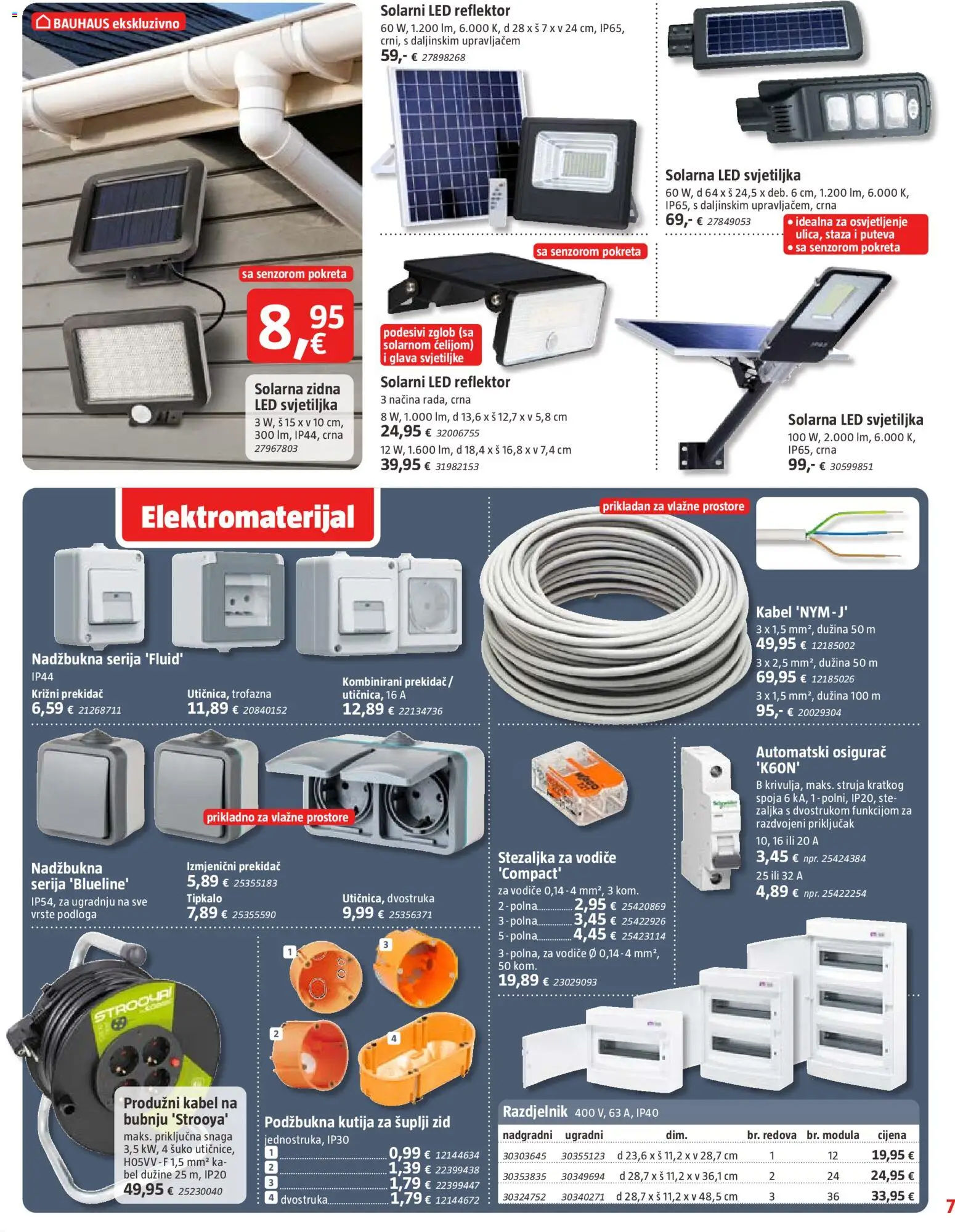 Bauhaus katalog | vrijedi od 19.08.2026 | Stranica: 7 | Proizvodi: Kutija, Svjetiljka, Produžni kabel, Led svjetiljka