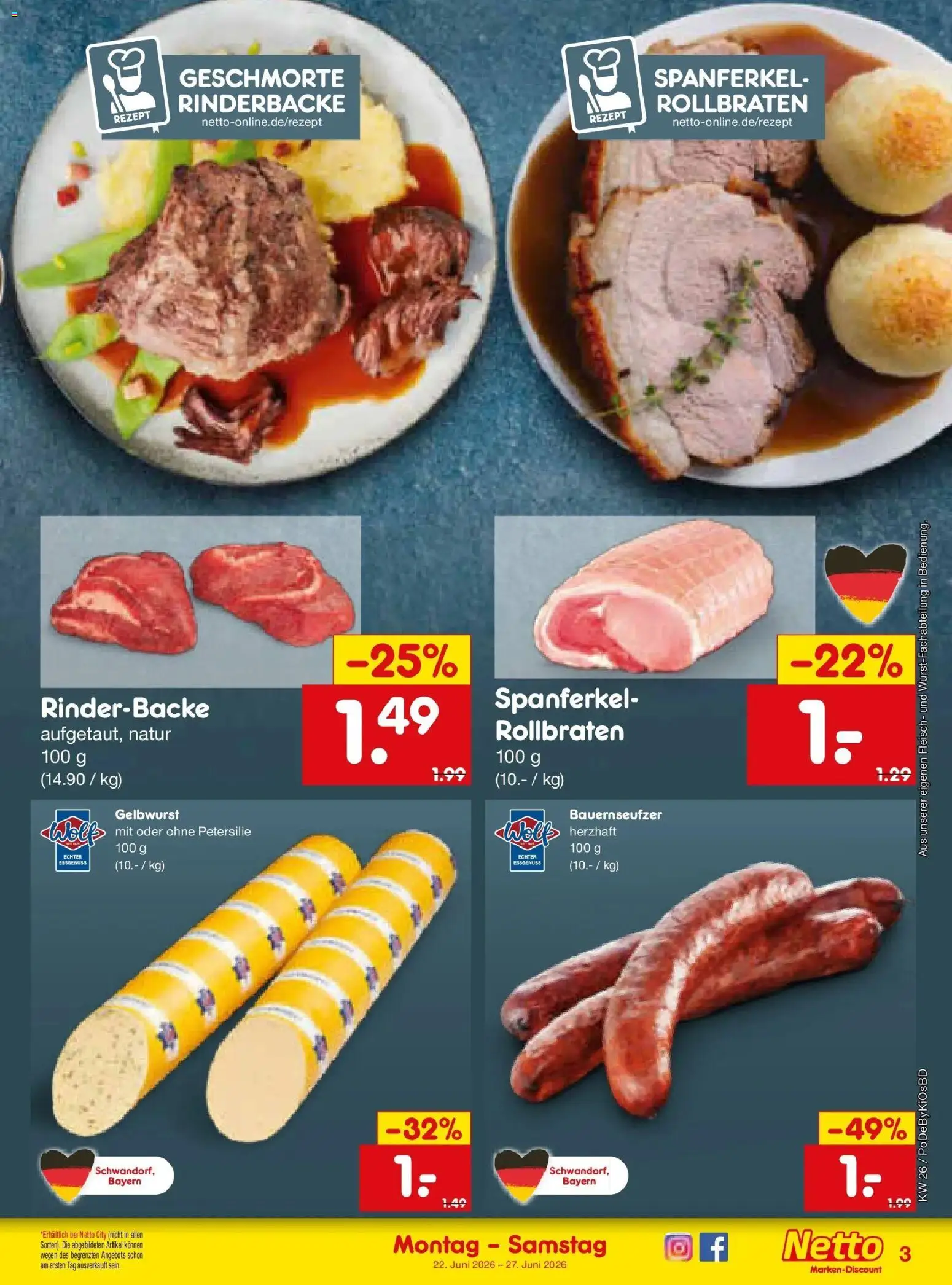 Netto Marken-Discount Prospekt Selb – gültig ab 21.06.2026 | Seite: 15 | Produkte: Petersilie, Fleisch