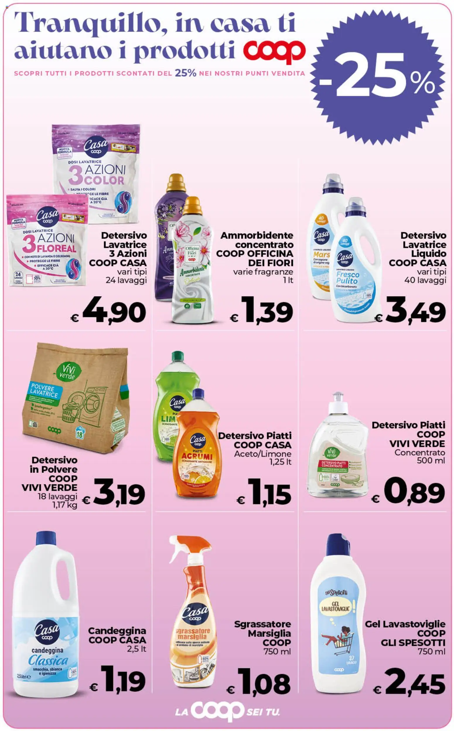 Volantino COOP del 07.04.2026 | Pagina: 6 | Prodotti: Sapone, Sgrassatore, Lavastoviglie, Lavanda