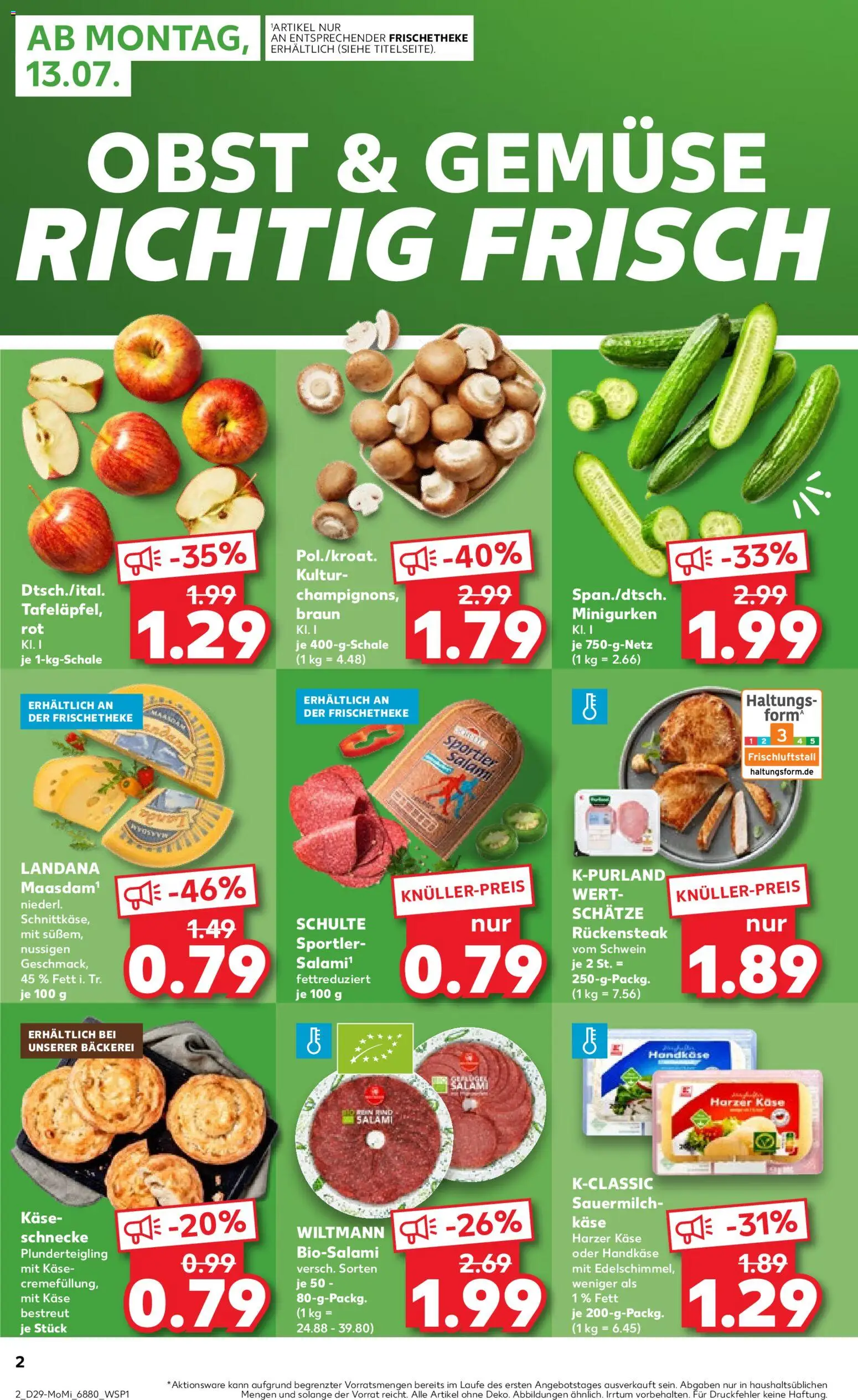 Kaufland Německo leták - Völklingen od 13.07.2026 | Strana: 2 | Produkty: Forma, Handkäse, Kaše