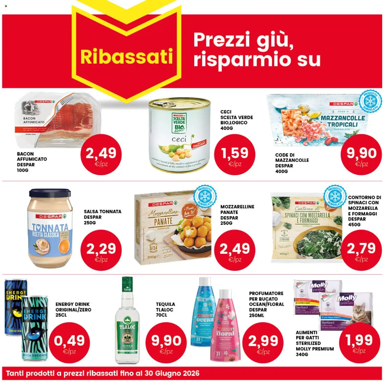 Volantino Interspar del 08.06.2026 | Pagina: 36 | Prodotti: Tè, Mazzancolle, Spinaci, Tequila