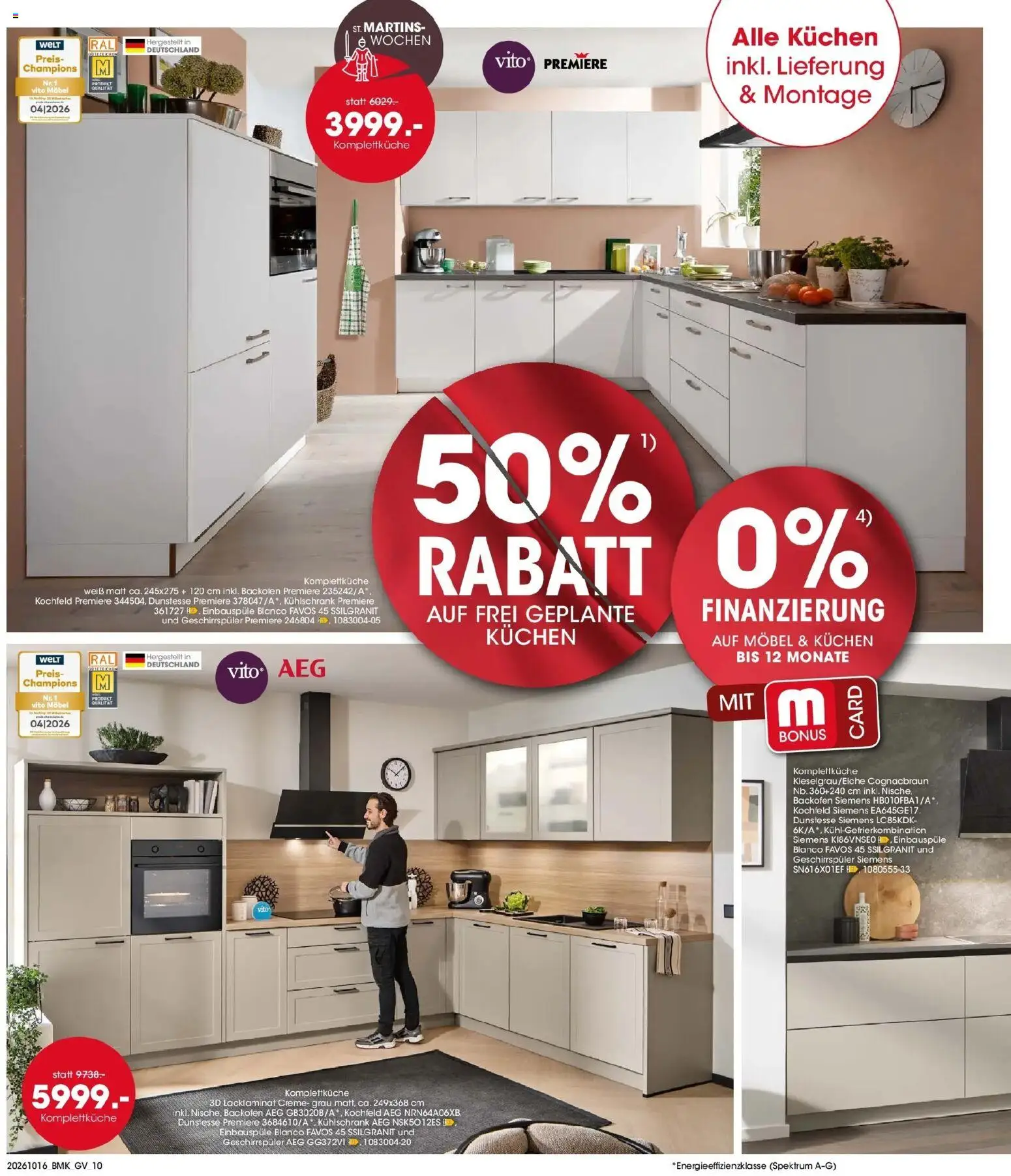 Möbel Martin Martins Wochen (ab 16.10.2026) zum Blättern | Seite: 10 | Produkte: AEG, Kühlschrank, Creme, Kühlgefrierkombination