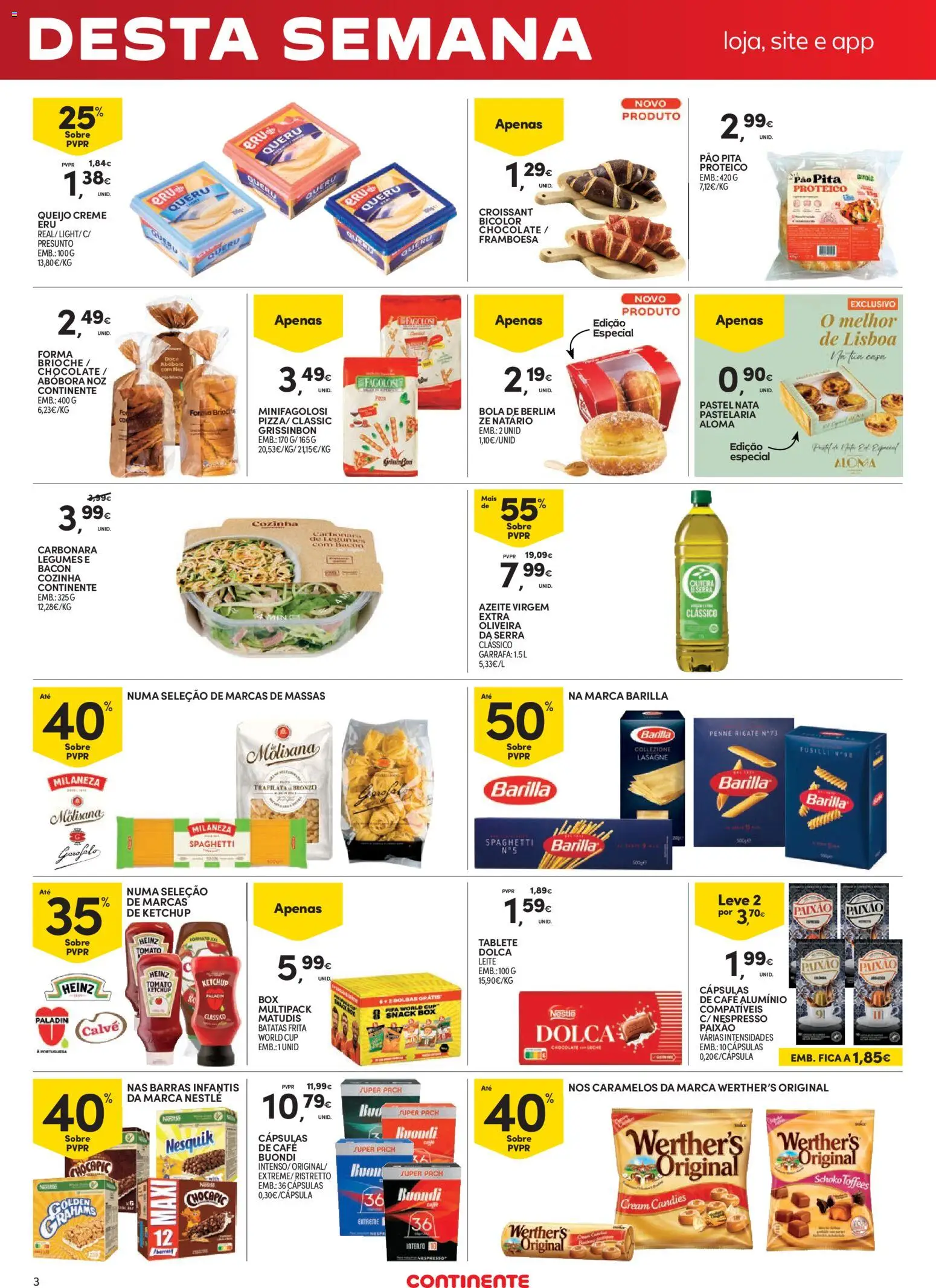 Continente Fim de Semana à Continente │ válido de 12.06.2026 | Página: 3 | Produtos: Azeite, Bacon, Nespresso, Abóbora