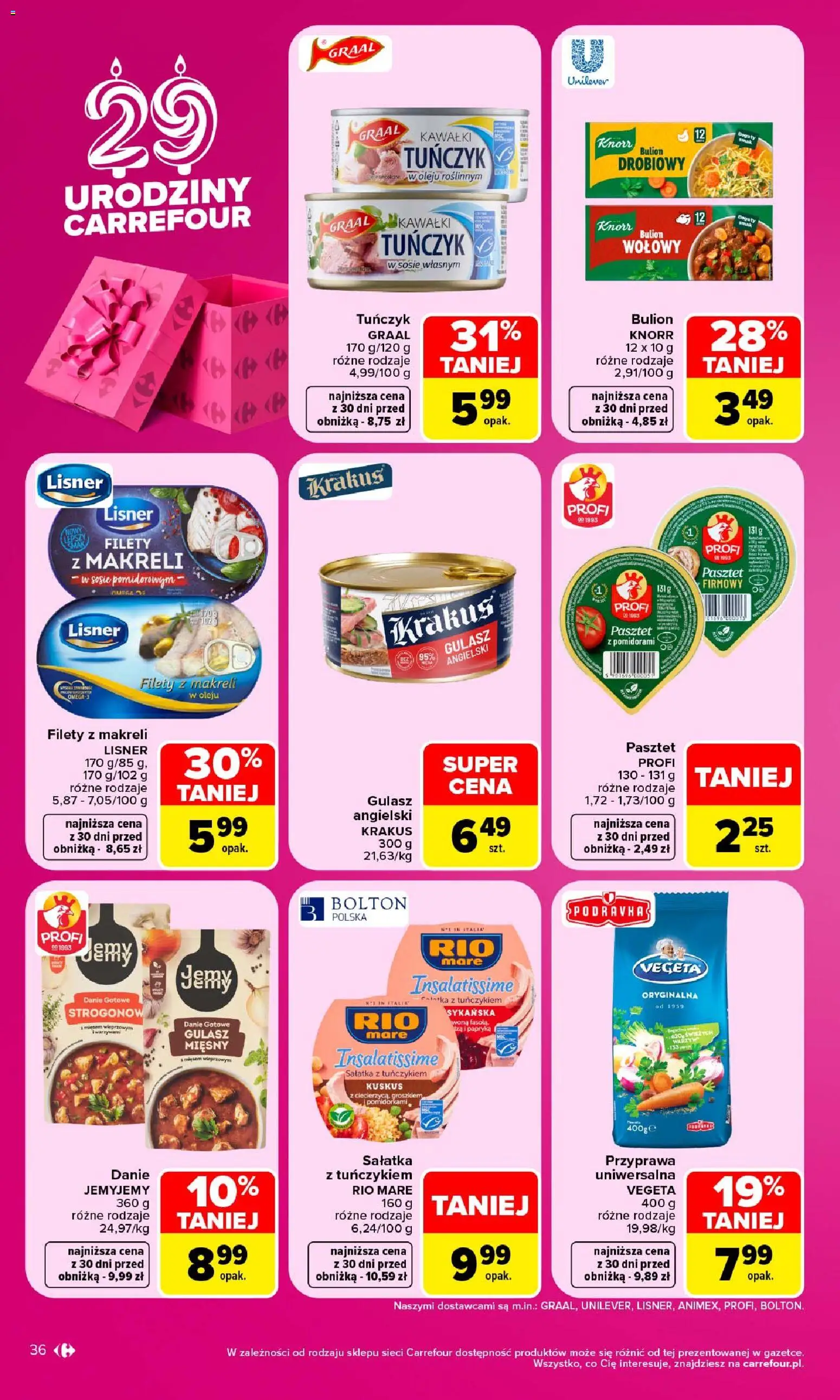 Carrefour gazetka od 28.09.2026 | Strona: 36 | Produkty: Bulion drobiowy, Bulion, Fasola, Sałatka