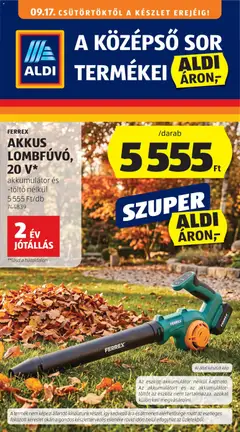 Aldi Középső sor termékei - amely érvényes a következő dátumtól: 2026.09.17.