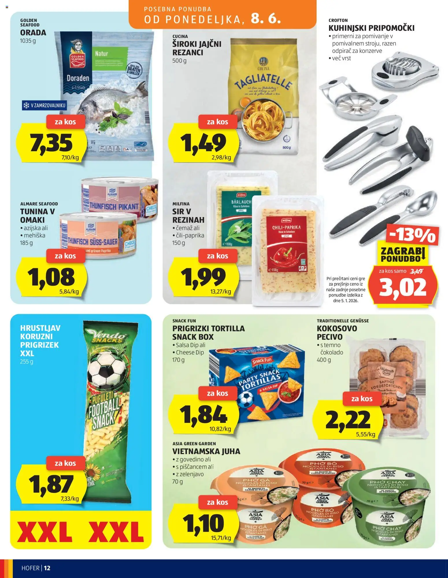Hofer SI katalog | vrijedi od 03.06.2026 | Stranica: 12 | Proizvodi: Sir, Paprika, Juha, Pecivo