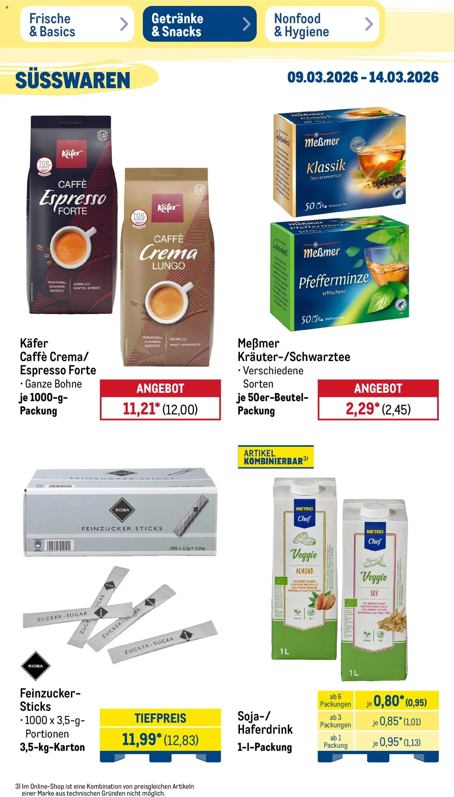 Metro Prospekt 	 – gültig ab 09.03.2026 | Seite: 40 | Produkte: Top, Haferdrink, Zucker, Tee