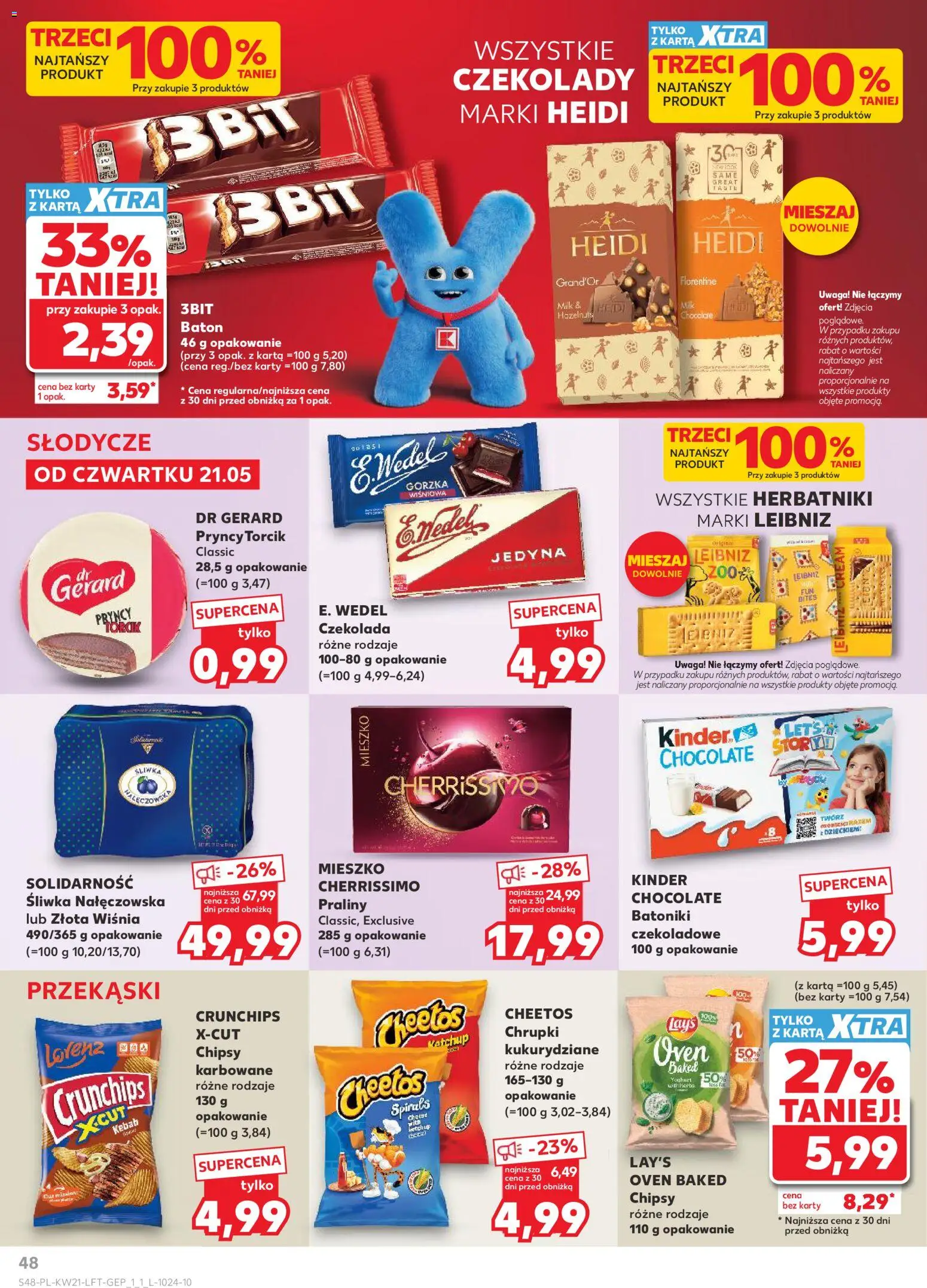 Kaufland Polsko leták od 21.05.2026 | Strana: 48 | Produkty: Cheetos, Kebab, Karty, Kinder