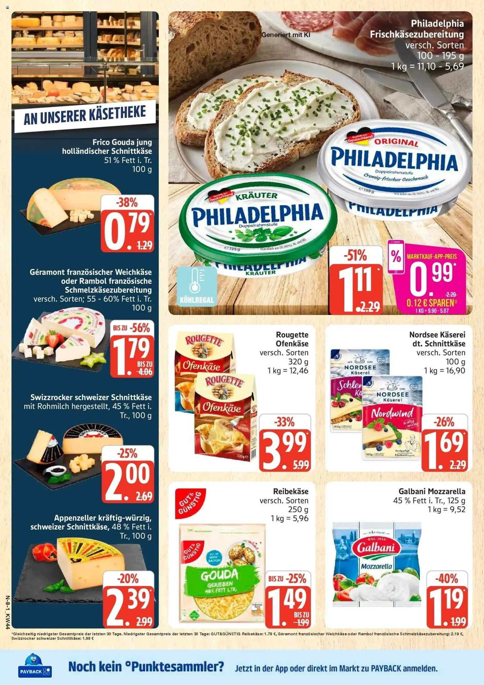 Marktkauf Prospekt Cuxhaven (ab 26.10.2026) » Angebote online | Seite: 8 | Produkte: Milch, Philadelphia, Gouda, Reibekase