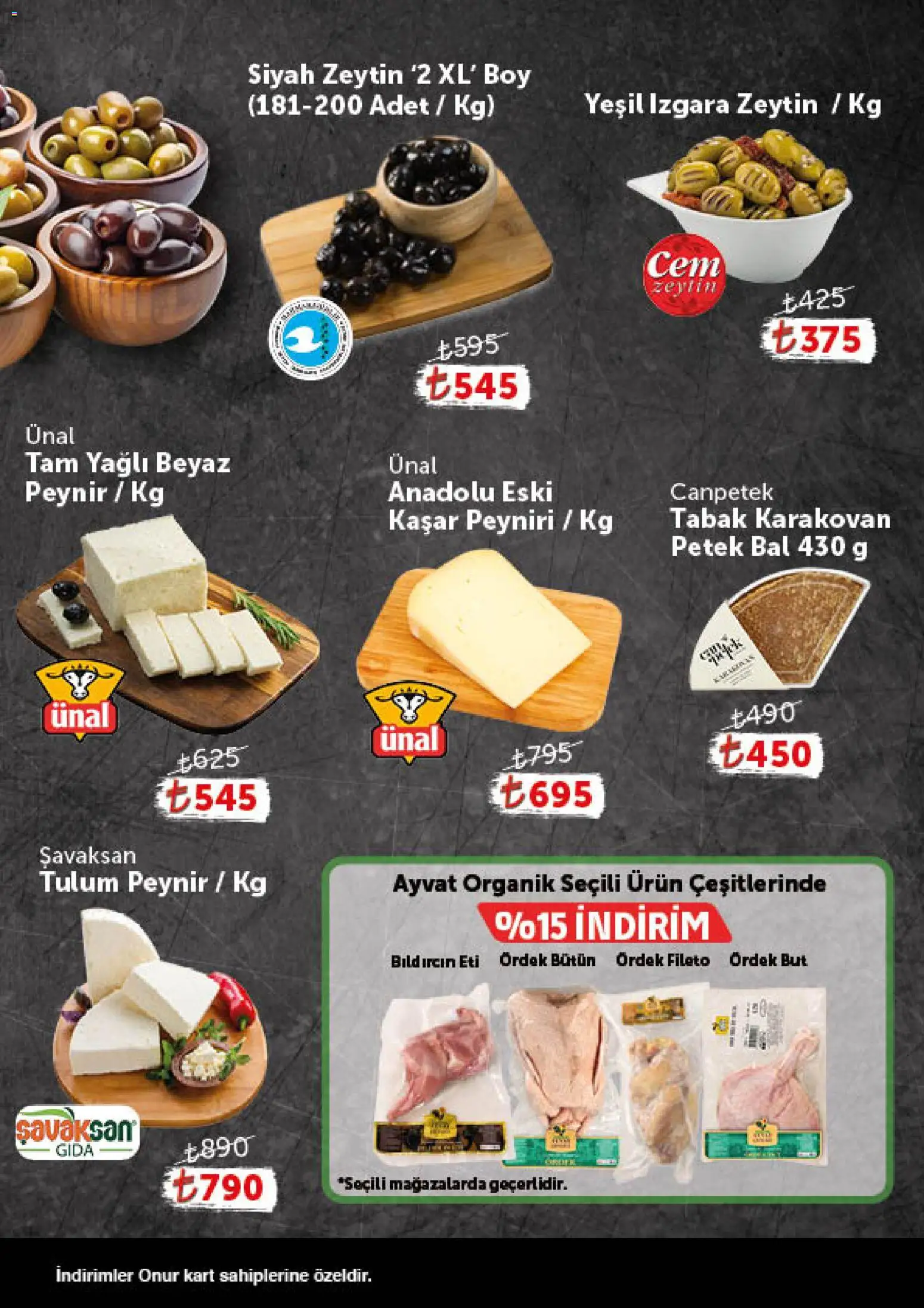 Onur Market - Katalog Gurme - 13 Ekim 2026 tarihinden itibaren geçerlidir | Sayfa: 2 | Ürünler: Peynir, Tulum, Zeytin, Izgara