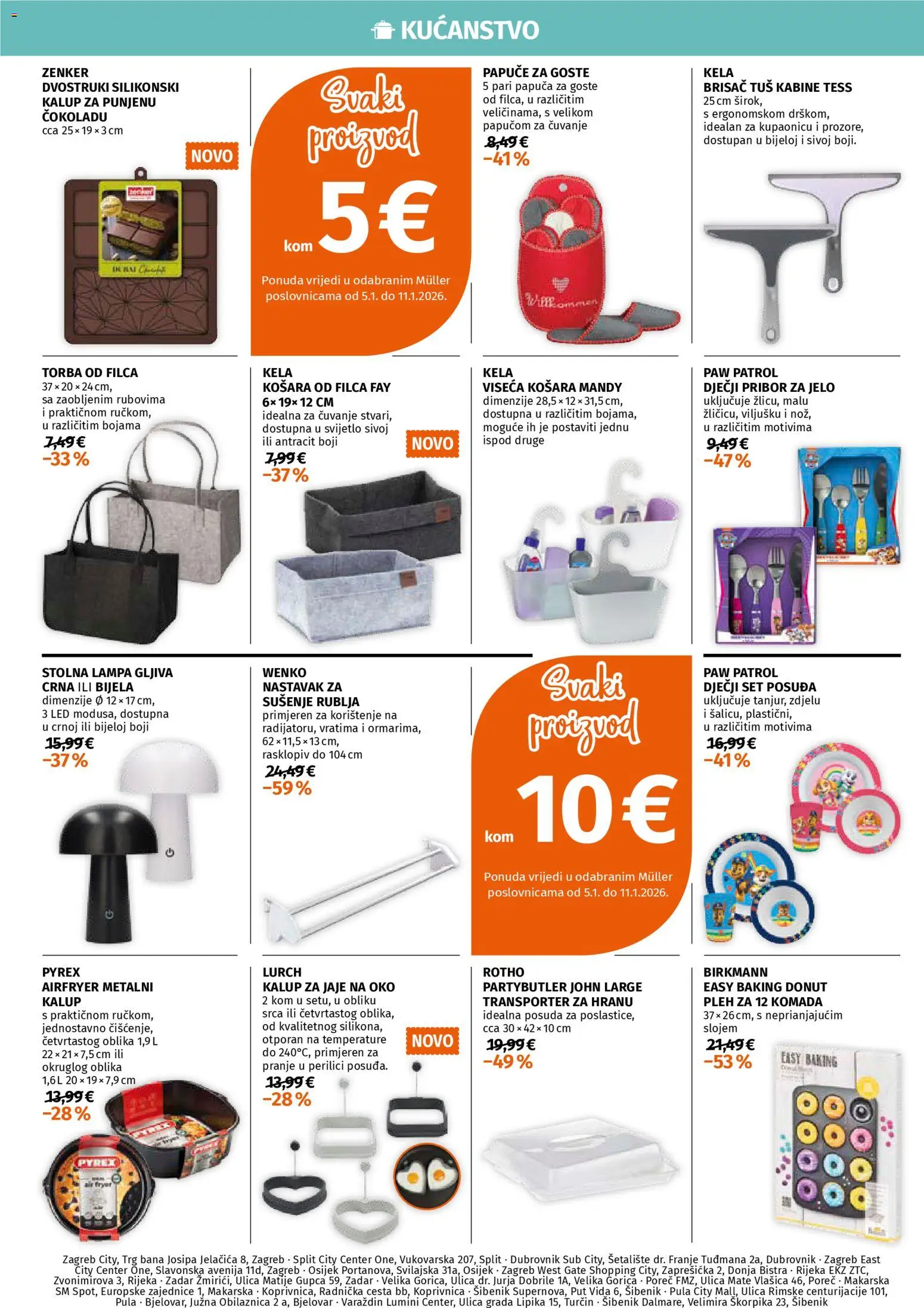 Müller katalog | vrijedi od 05.01.2025 | Stranica: 4 | Proizvodi: Stolna lampa, Pan, Dječji pribor za jelo, Set posuđa