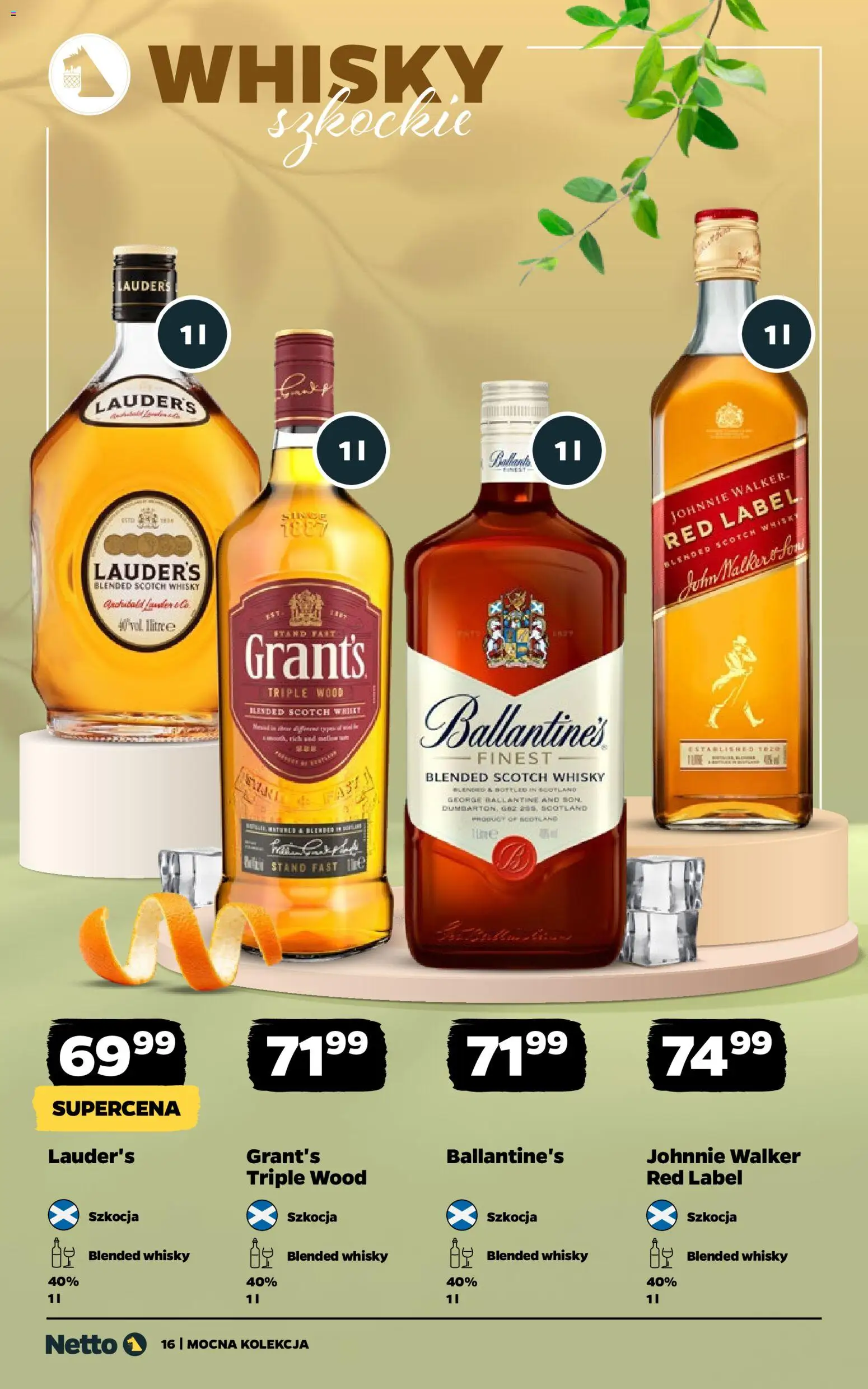 Netto gazetka - Alkohole mocne od 08.06.2026 | Strona: 16 | Produkty: Grant's, Red label, Whisky
