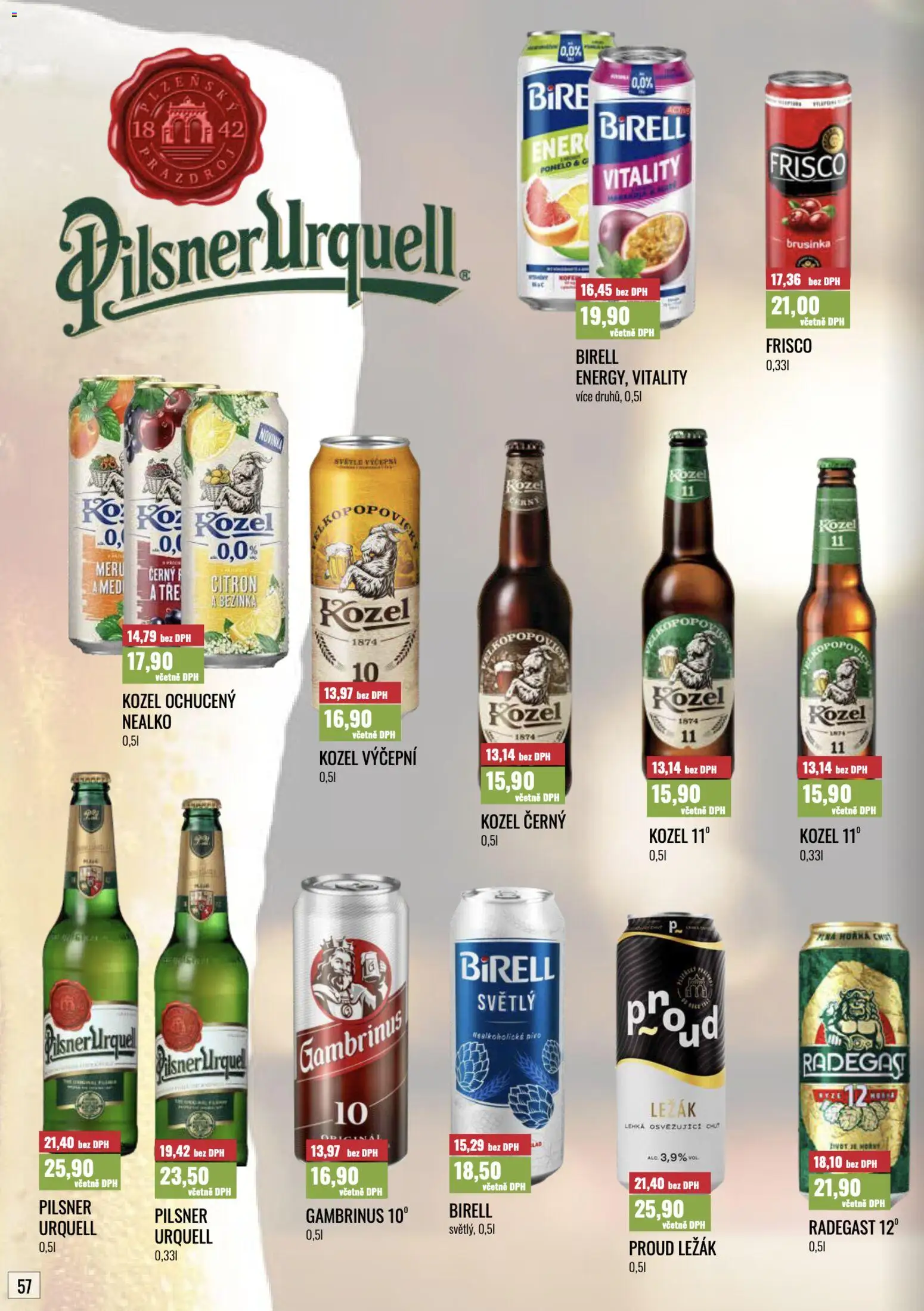 Ratio leták od 01.10.2026 | Strana: 58 | Produkty: Kozel černý, Kozel, Pilsner, Nealkoholické pivo