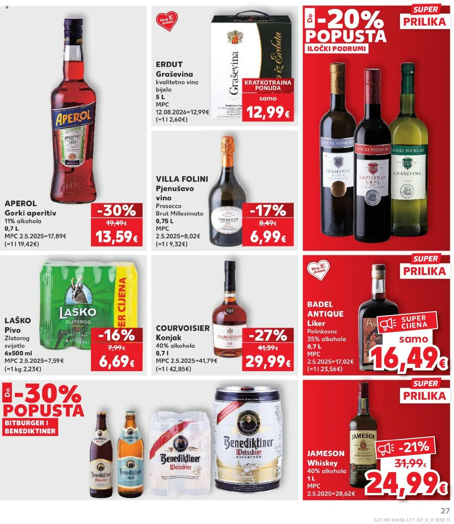 Kaufland katalog | vrijedi od 02.09.2026 | Stranica: 27 | Proizvodi: Hell, Pelinkovac, Aperitiv, Konjak