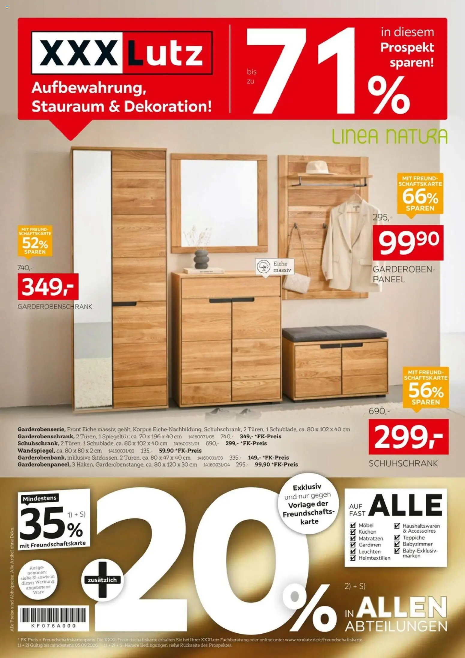 XXXLutz Aufbewahrung & Deko – gültig ab 22.08.2026 | Seite: 1 | Produkte: Garderobenschrank, Kuchen