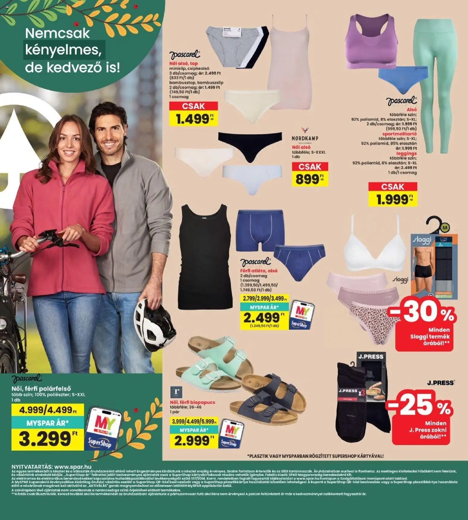 Interspar akciós ujság - amely érvényes a következő dátumtól: 2026.09.17. | Oldal: 21 | Termékek: Női alsó, Polárfelső, Sportmelltartó, Zokni