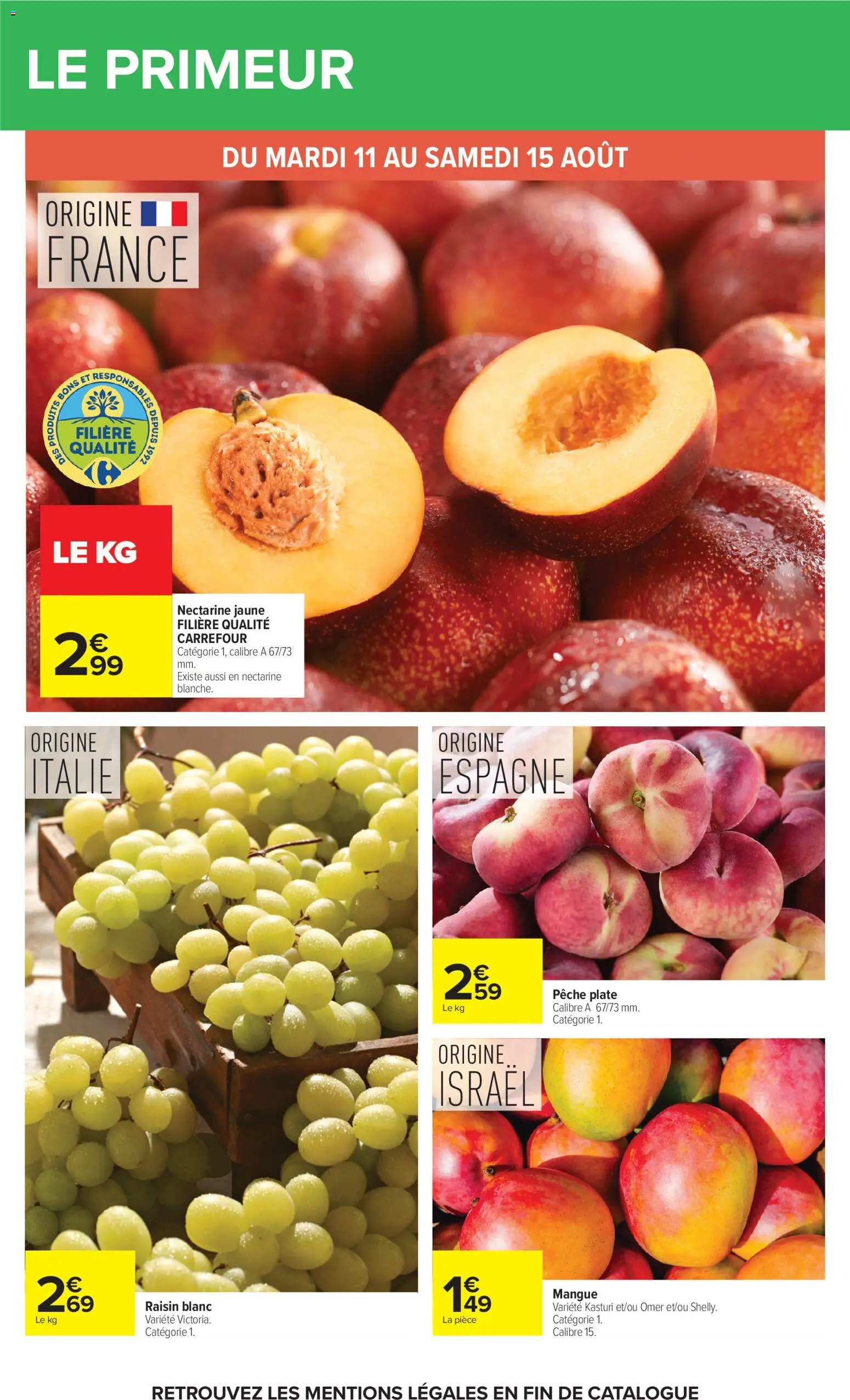 {H1} | Page: 23 | Produits: Mangue, Nectarine, Pêche, Raisin