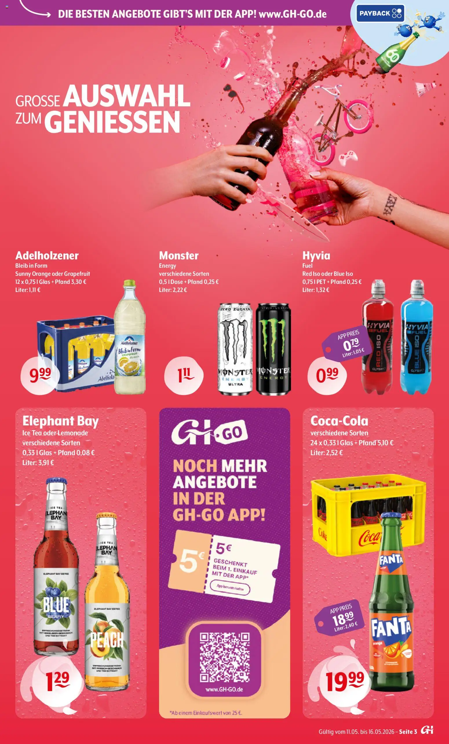 Getränke Hoffmann - Nordrhein - Westfalen – gültig ab 11.05.2026 | Seite: 3 | Produkte: Fanta, Adelholzener, Monster, Zucker