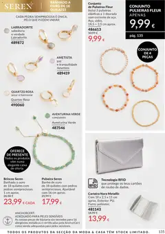 Pré-visualização Pulseira Seren, Banho de ouro de 18 quilates com pedras semipreciosas. Ajustável com 16 cm aprox. válido de 01.06.2026 | Página: 135