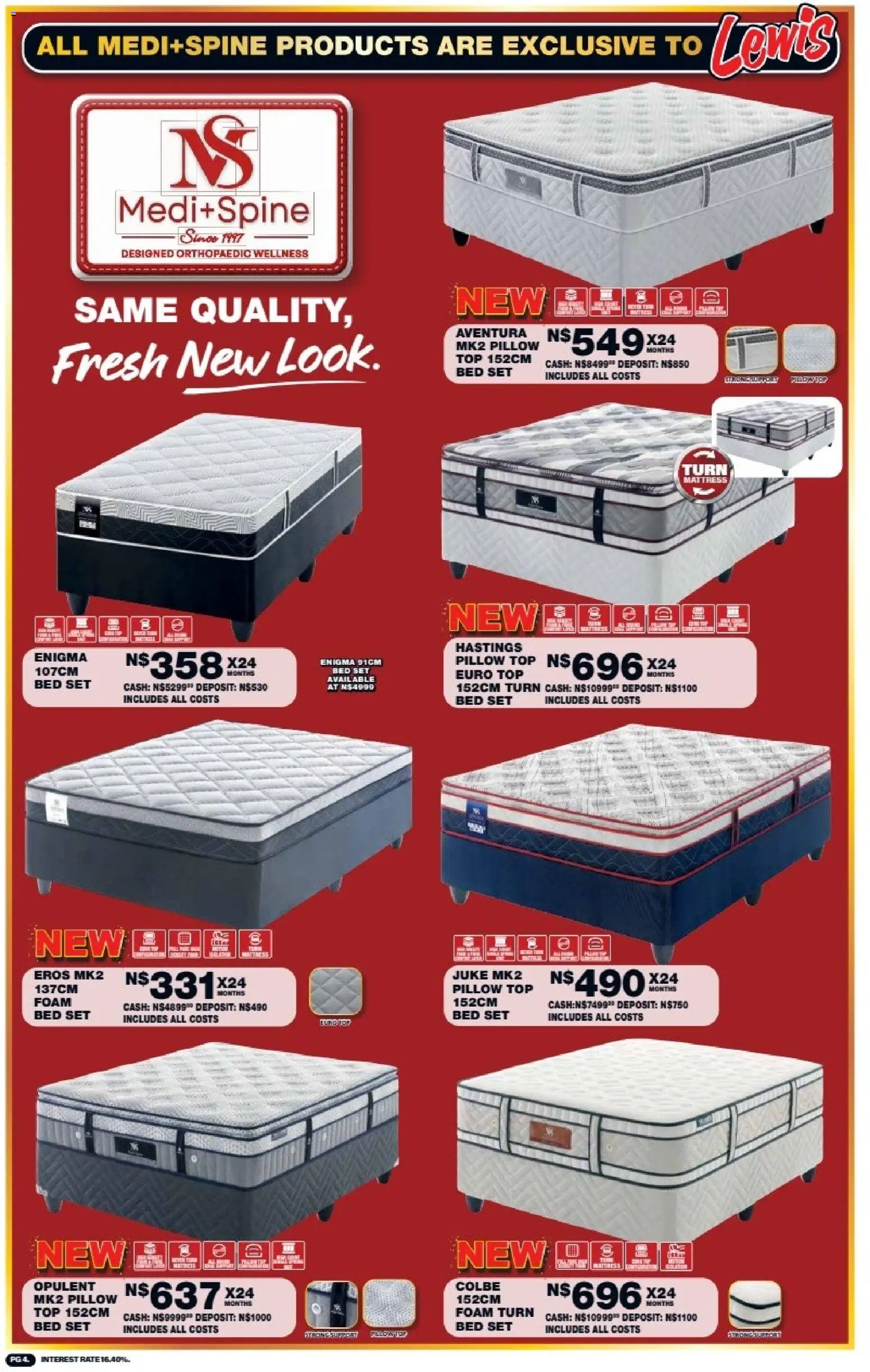 New Lewis Stores catalogue – valid from 10/08/2026 | Page: 4 | Products: Bed, Mattress, Pillow, Foam