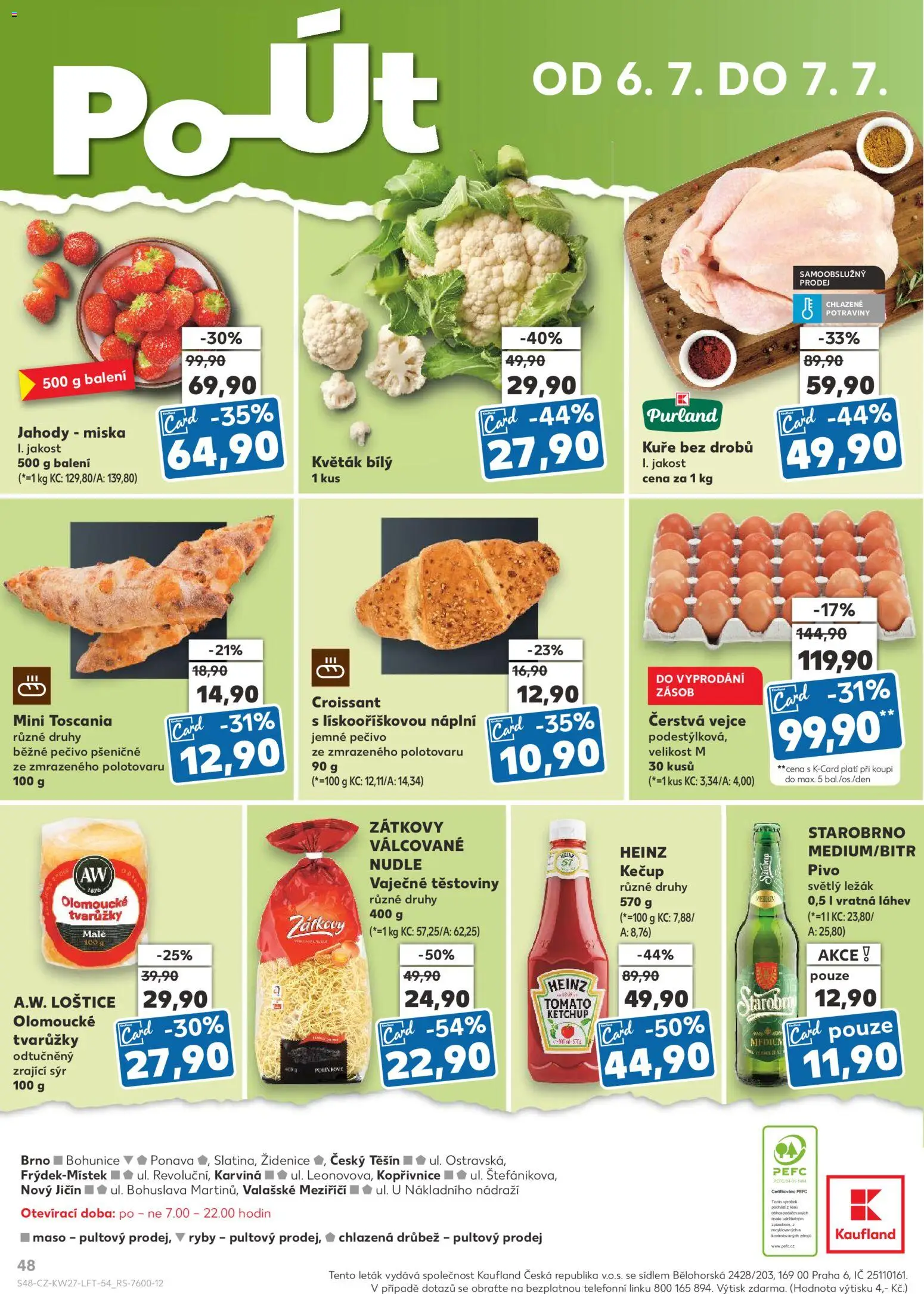 Kaufland leták - Brno od 01.07.2026 | Strana: 48 | Produkty: Tvarůžky, Zrající sýr, Těstoviny, Ryby