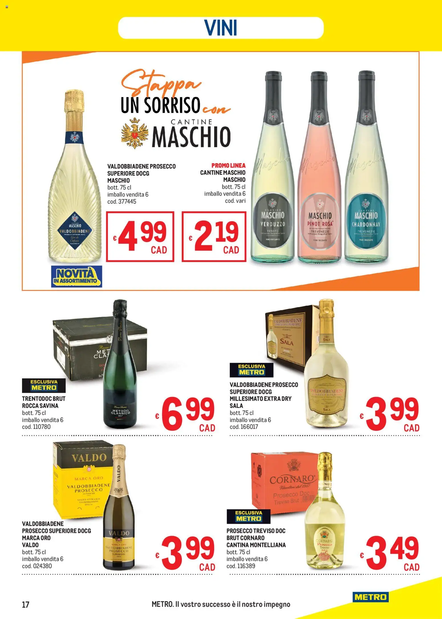 Volantino Metro del 08/10/2026 | Pagina: 17 | Prodotti: Prosecco, Vino