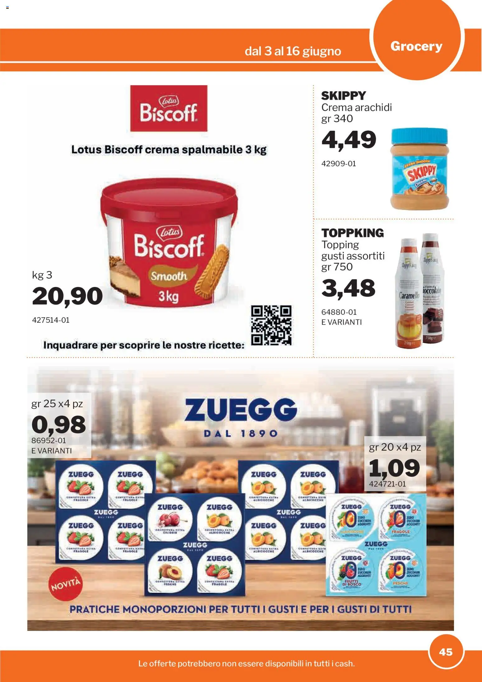 Volantino Sogegross del 03.06.2026 | Pagina: 45 | Prodotti: Crema, Fragole, Albicocche, Topping