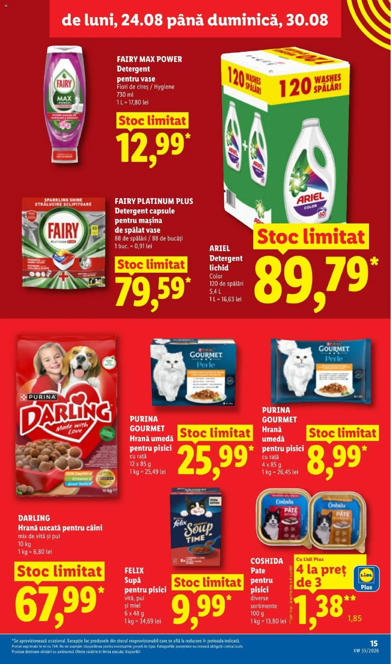 Noul catalog Lidl – valabil de la 24.08.2026 | Pagină: 15 | Produse: Detergent Capsule, Vase, Rață, Hygiene
