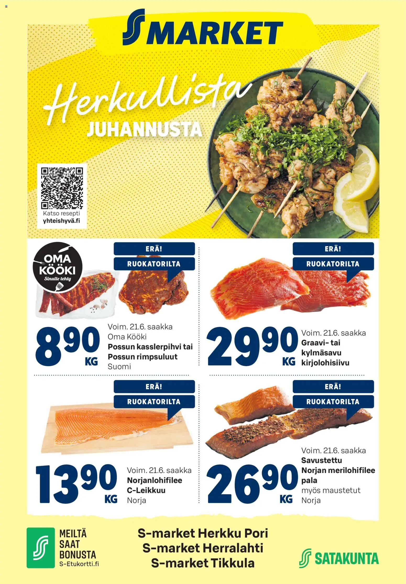 S-market tarjoukset - Herkullista juhannusta – voimassa 16.06.2026 alkaen | Sivu: 1