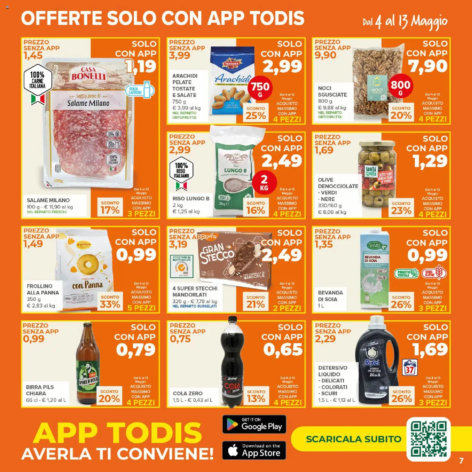 Volantino Todis del 04.05.2026 | Pagina: 7 | Prodotti: Birra, Noci, Mandorle, Arachidi