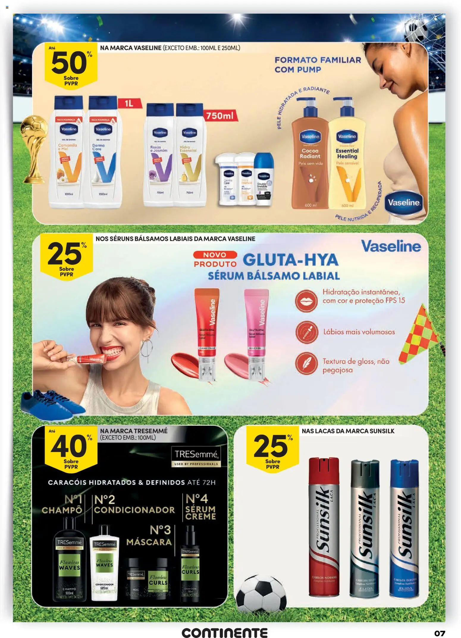 Continente Grandes Marcas │ válido de 14/07/2026 | Página: 7 | Produtos: Condicionador, Sérum, Mel, Creme