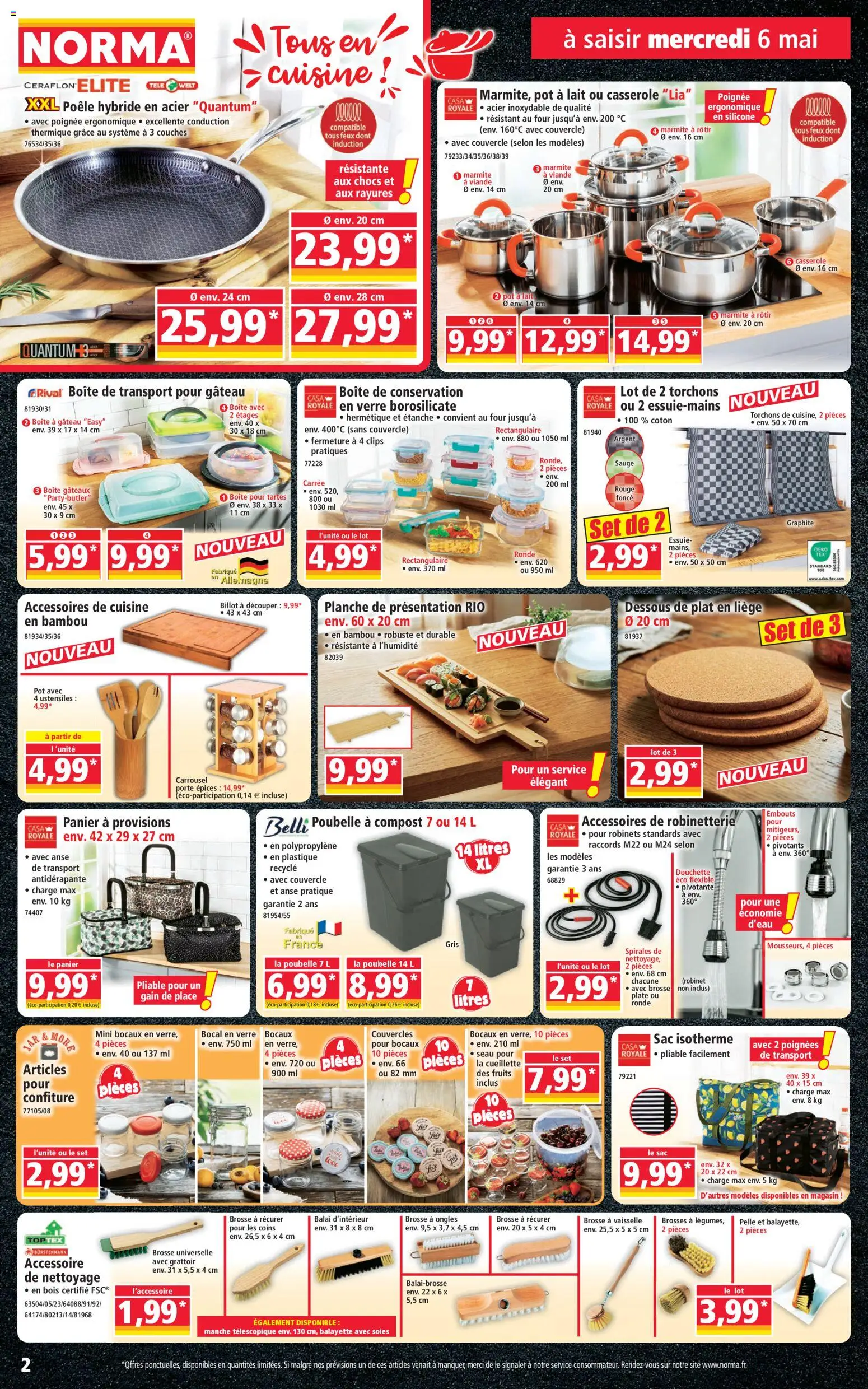 {H1} | Page: 2 | Produits: Sac isotherme, Brosse, Casserole, Balai