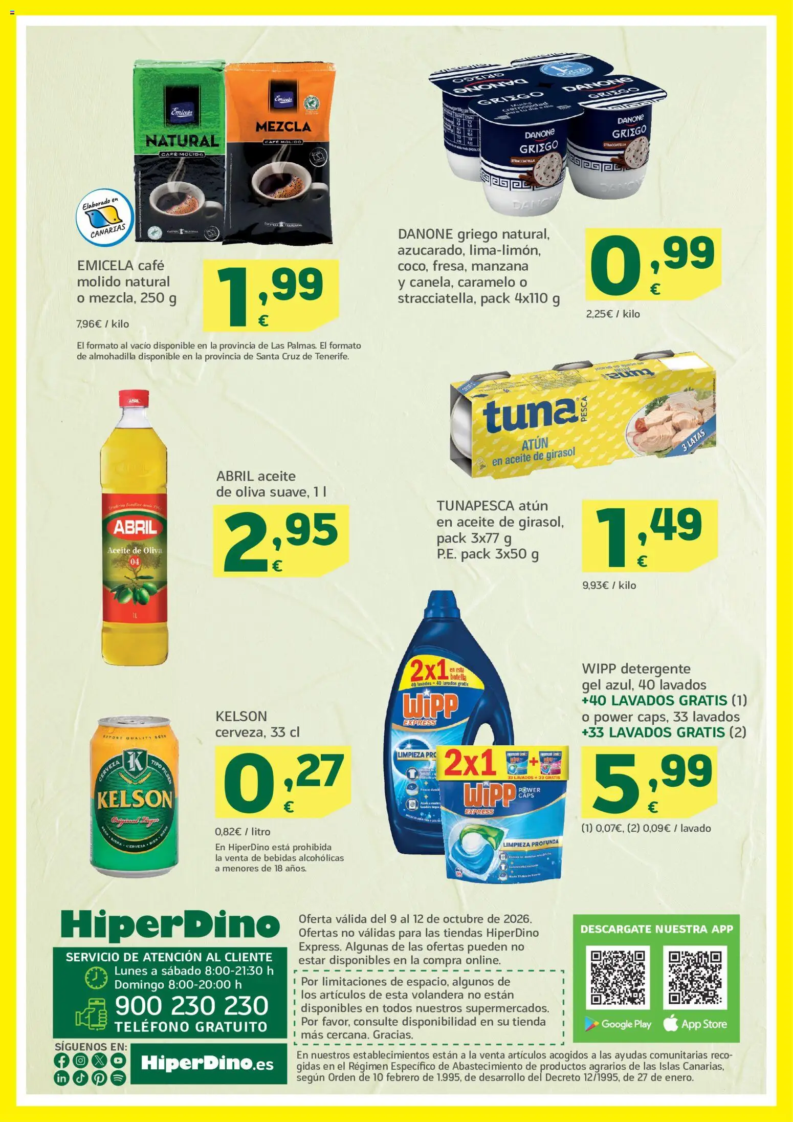 HiperDino folleto │ válido desde el 09/10/2026 | Página: 2 | Productos: Café, Manzana, Aceite de girasol, Bebidas