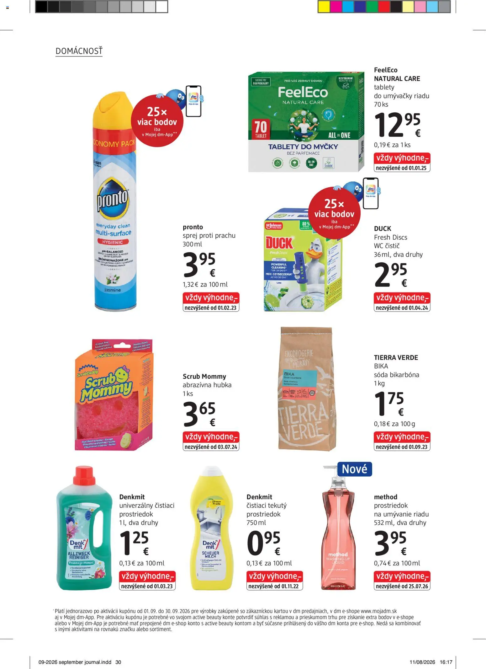 Nové dm drogerie akcie – leták je platný od 01.09.2026 | Strana: 30 | Produkty: Tablet, Hubka, Tablety do umývačky riadu, Prostriedok na umývanie riadu