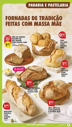 Pré-visualização PÃO DA AVÓ COM MASSA MÃE, Pão da Avó com massa mãe válido de 05.05.2026 | Página: 9 | Produtos: Pão de forma, Padaria, Centeio, Pão