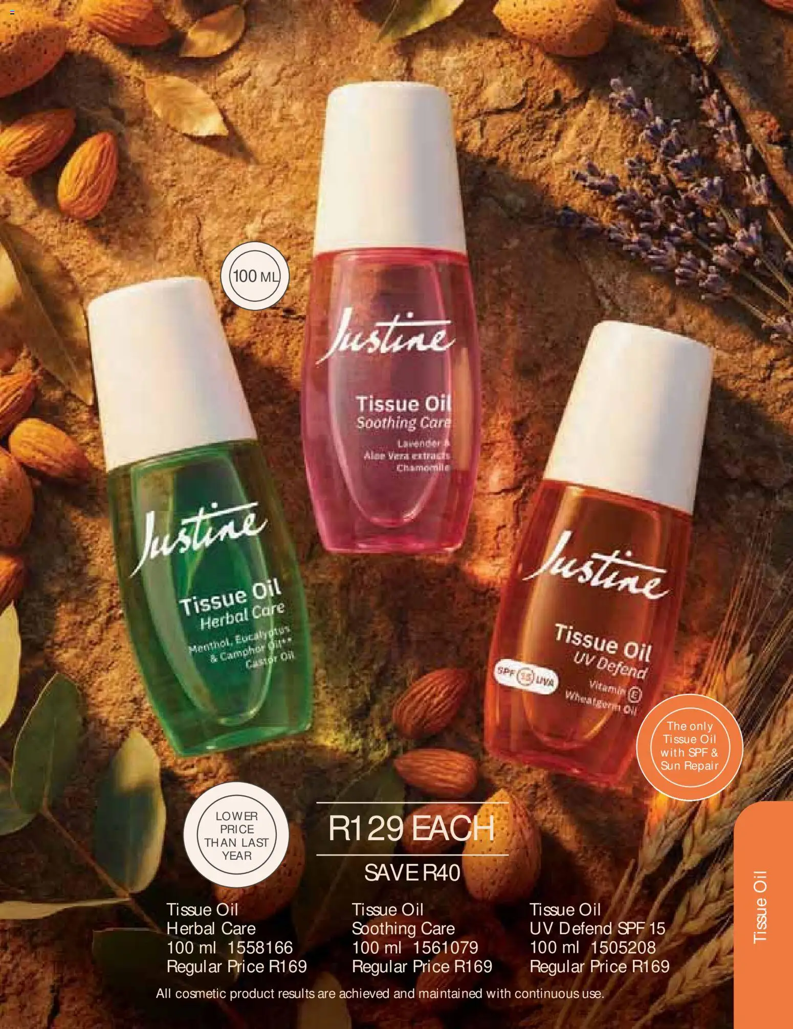 New Justine catalogue – valid from 01/08/2026 | Page: 107 | Products: Tissue oil, Oil