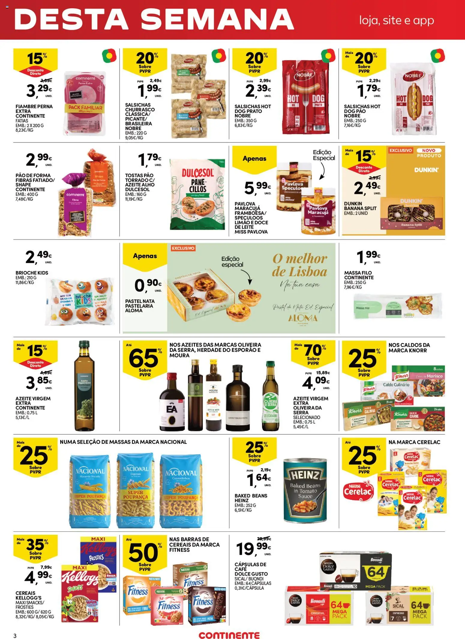 Continente Fim de Semana à Continente │ válido de 25/09/2026 | Página: 3 | Produtos: Pão, Carne, Cereais, Massa